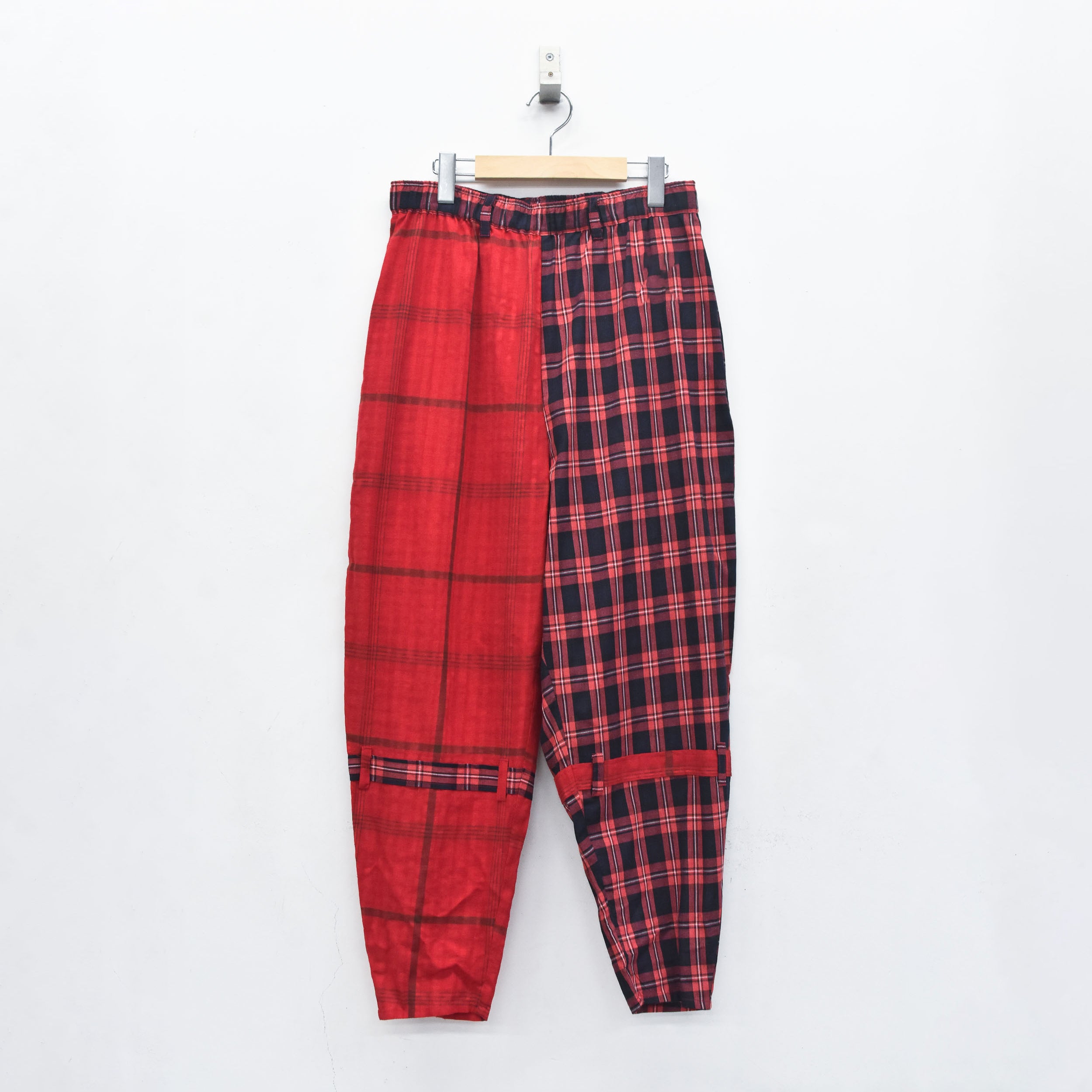 MIX CHECK BONTAGE PANTS | Color_Red | No_SF26SS-16_Red【STOF_ストフ】【入荷予定アイテム・入荷連絡可能】