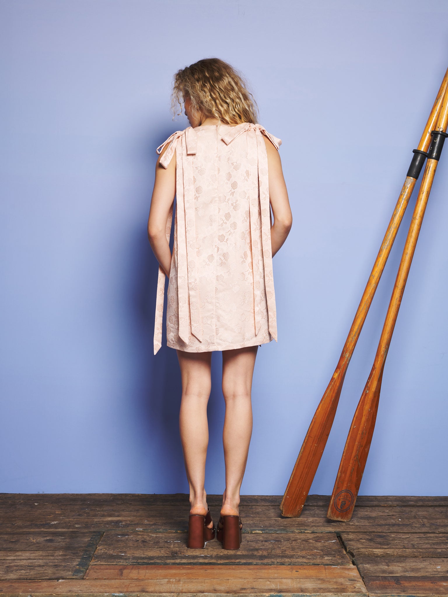 Serene Bow Mini Dress – Nude | SISTER JANE