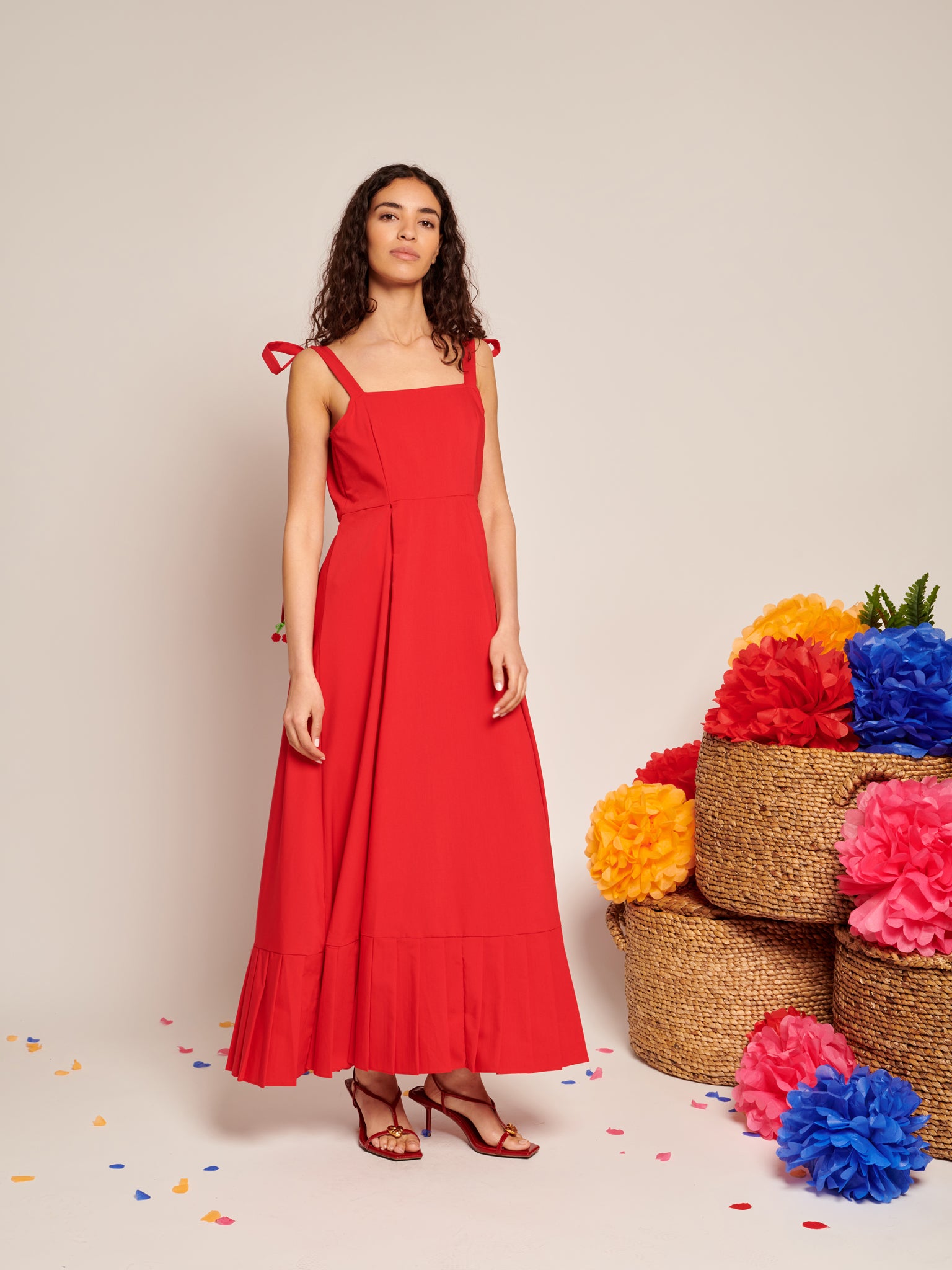 Carmen Maxi Dress | Color_Red | No_32SJ00DR2310RED_RED【SISTER JANE_シスタージェーン】