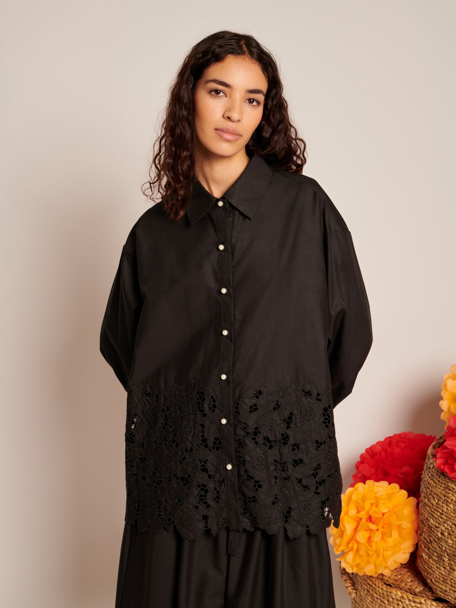 La Fiesta Embroidered Blouse | Color_Black | No_32SJ00BL1261BLK_BLACK【SISTER JANE_シスタージェーン】