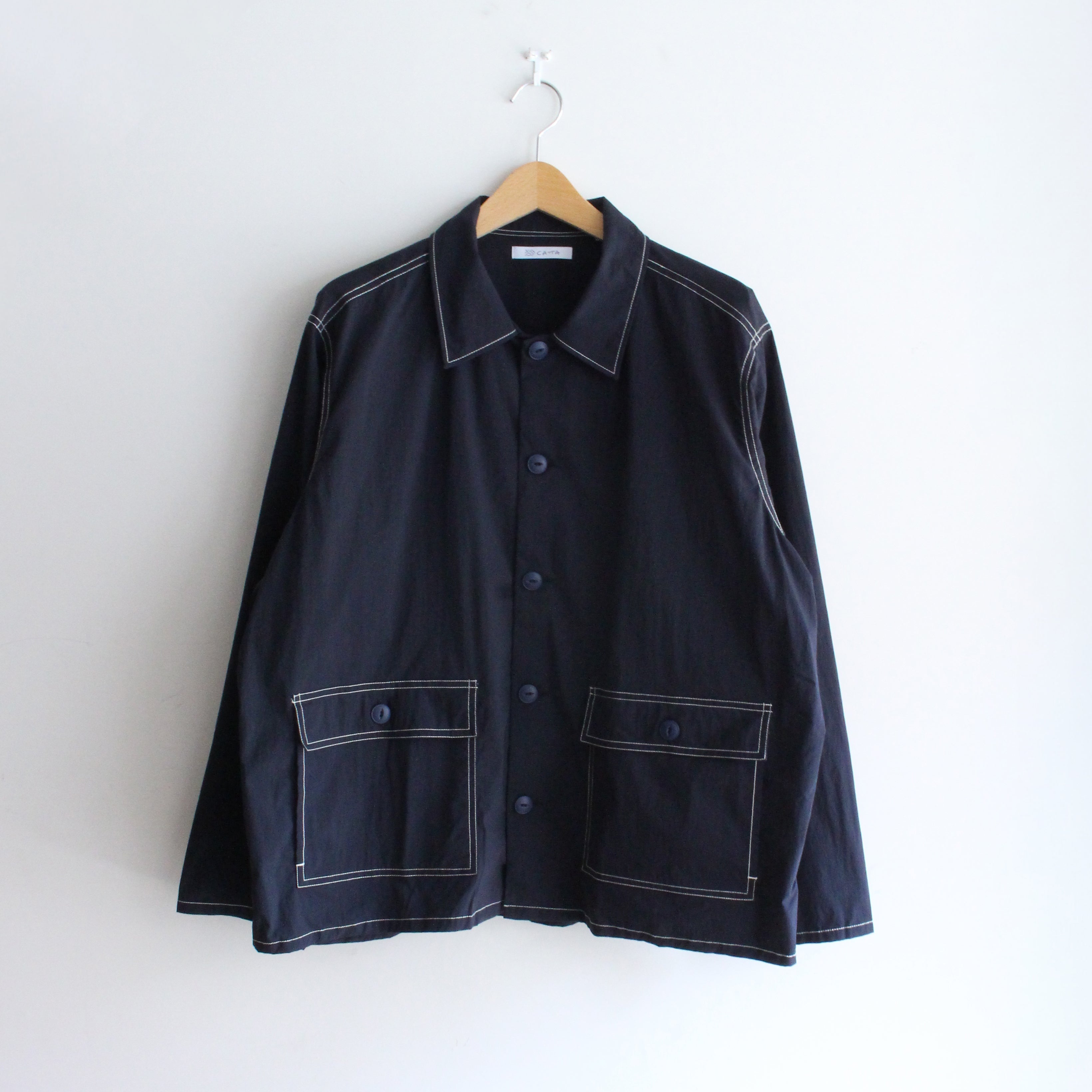 UTILITY SHIRT-NYLON WASHER | Color_Navy | No_SLC-01_Navy【CATTA_カッタ】【入荷予定アイテム・入荷連絡可能】