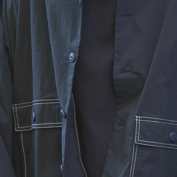 UTILITY SHIRT-NYLON WASHER | Color_Navy | No_SLC-01_Navy【CATTA_カッタ】【入荷予定アイテム・入荷連絡可能】
