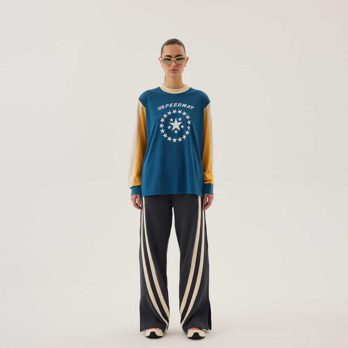 SPEEDWAY LONG SLEEVE TEE | Color_Maritime Blue | No_260203187_Maritime Blue【ARAMINTA JAMES_アラミンタジェームス】【入荷予定アイテム・入荷連絡可能】