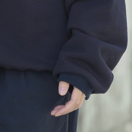 HALF ZIP SWEAT SHIRT | Color_Navy | No_STN-01_Navy【CATTA_カッタ】【入荷予定アイテム・入荷連絡可能】