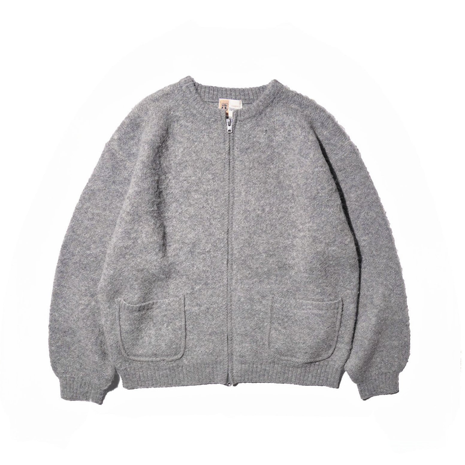 Mohair Shaggy Zip-Up Cardigan – Gray | TOWNCRAFT | 入荷予定アイテム