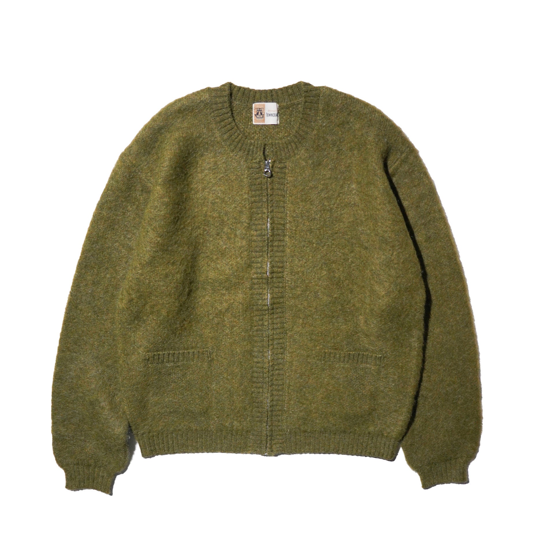 Mohair Shaggy Zip-Up Cardigan – Olive | TOWNCRAFT | 入荷予定アイテム