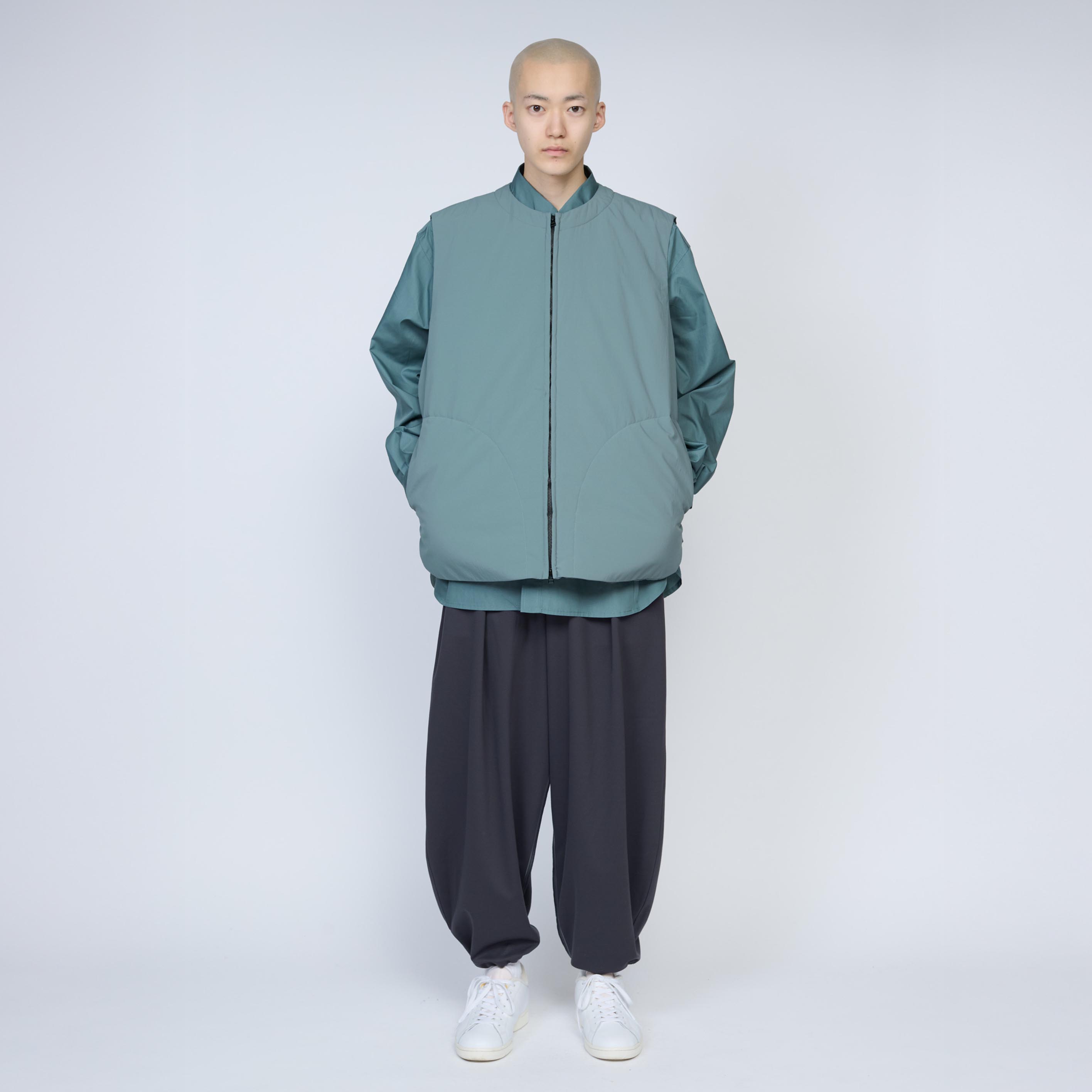 ジッパーベスト | Color_Color: Sage | No__206_color: sage【UNTRACE_アントレース】