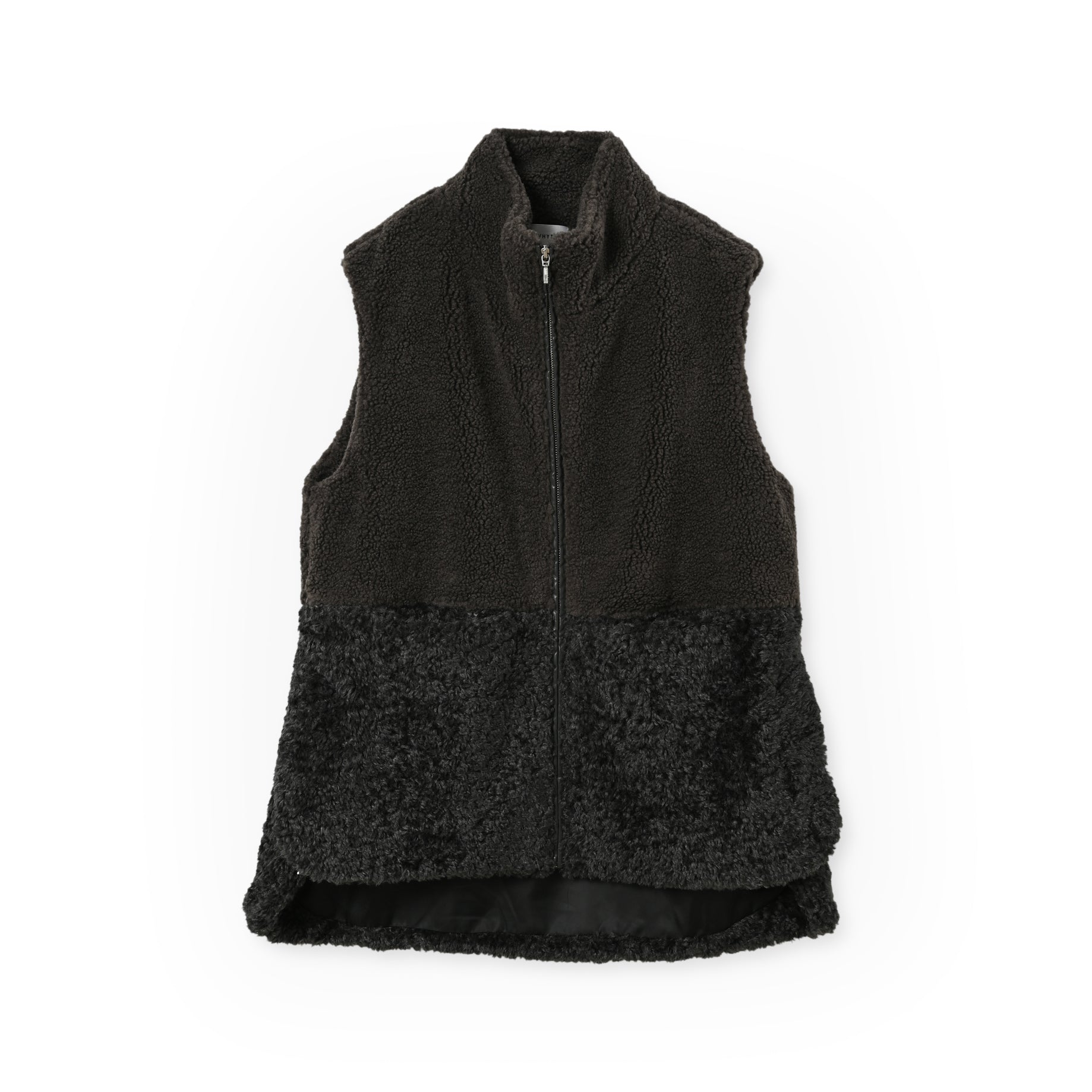 eco fur combination vest | Color_Charcoal | No_wht25fjk4045_ch【WHYTO_ホワイト】【入荷予定アイテム・入荷連絡可能】