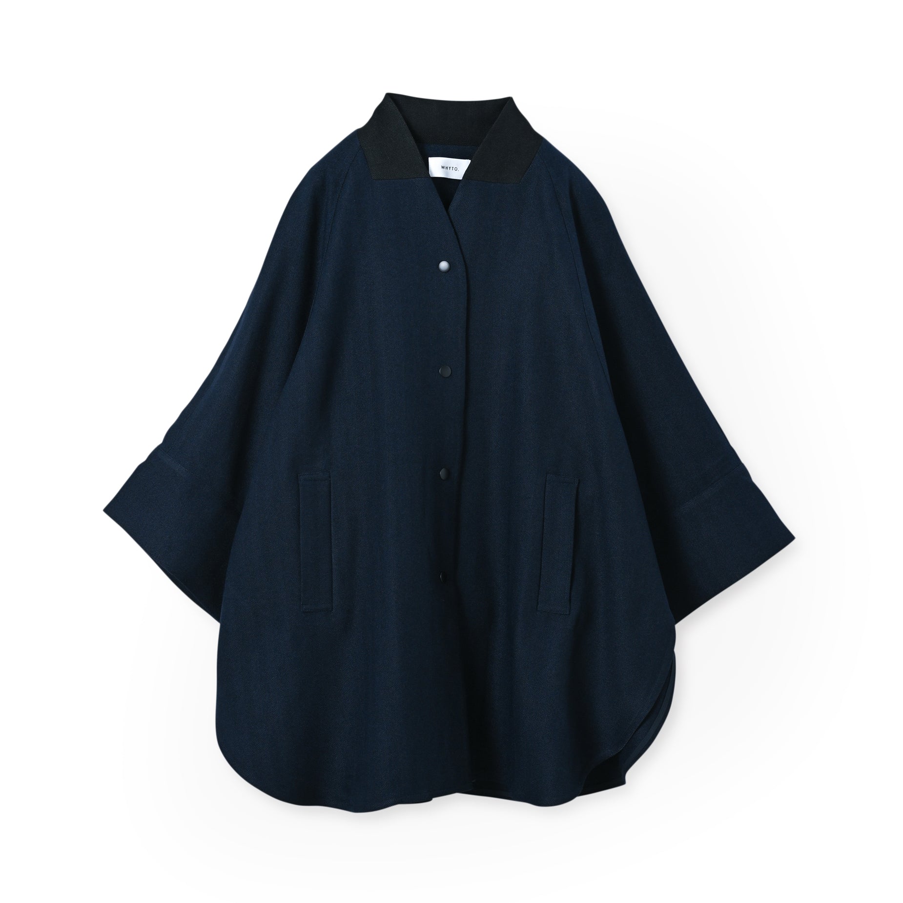 round cape jacket | Color_Navy | No_wht25fjk4047_navy【WHYTO_ホワイト】【入荷予定アイテム・入荷連絡可能】