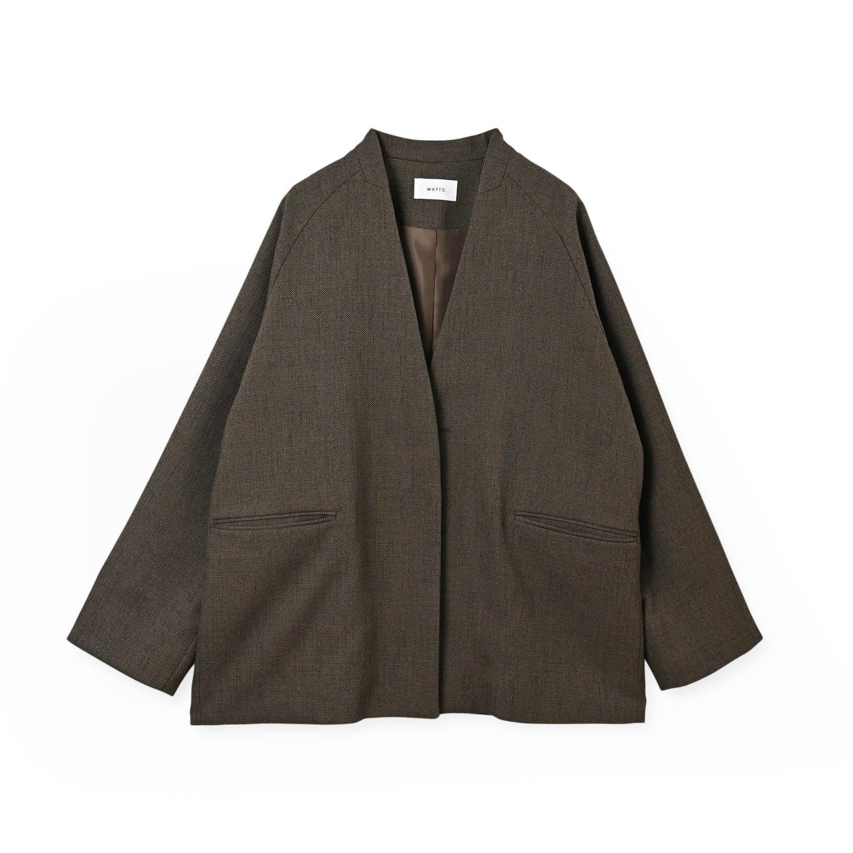 chic tweed over jacket | Color_Brown | No_wht25fjk4049_br【WHYTO_ホワイト】【入荷予定アイテム・入荷連絡可能】