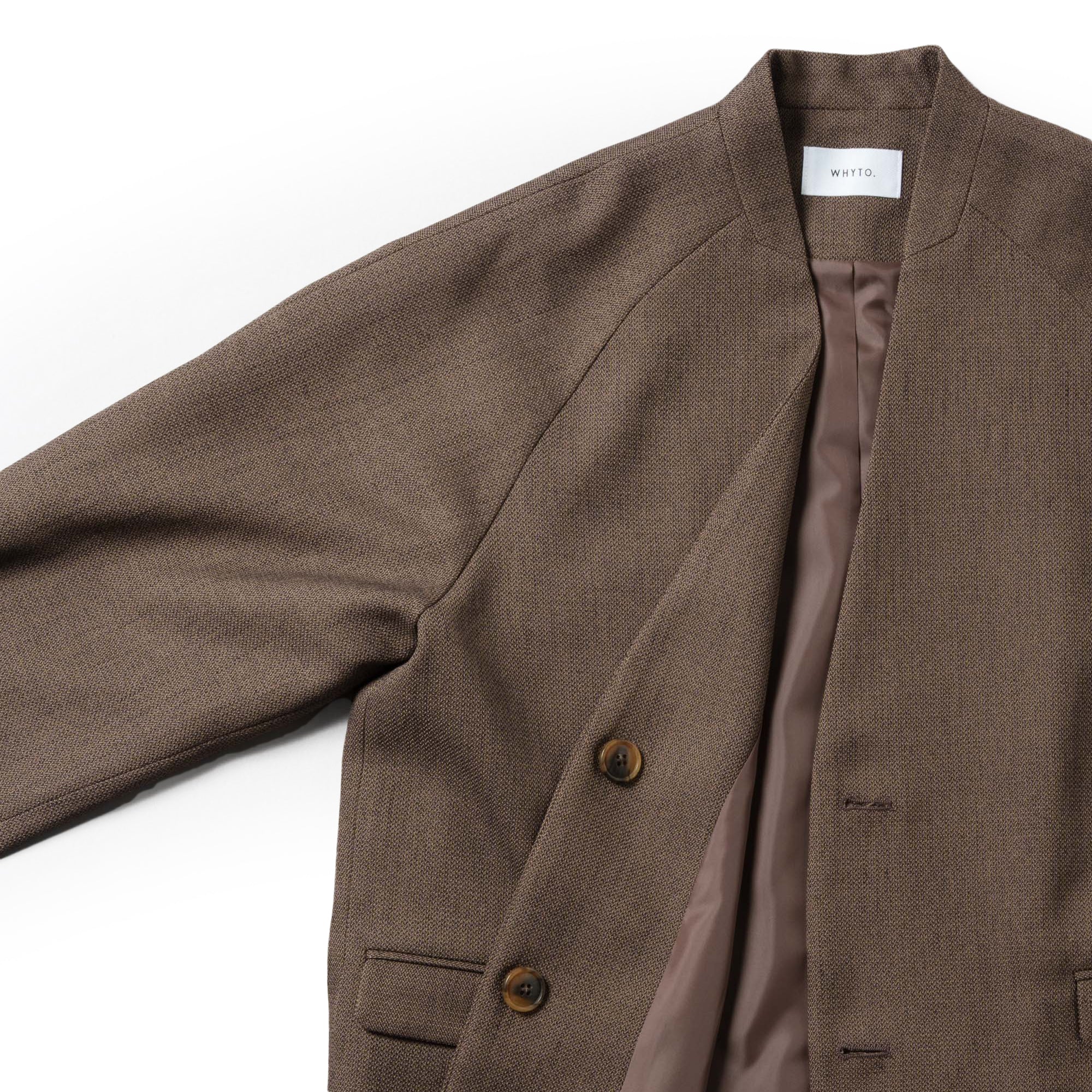 chic tweed over jacket | Color_Brown | No_wht25fjk4049_br【WHYTO_ホワイト】【入荷予定アイテム・入荷連絡可能】