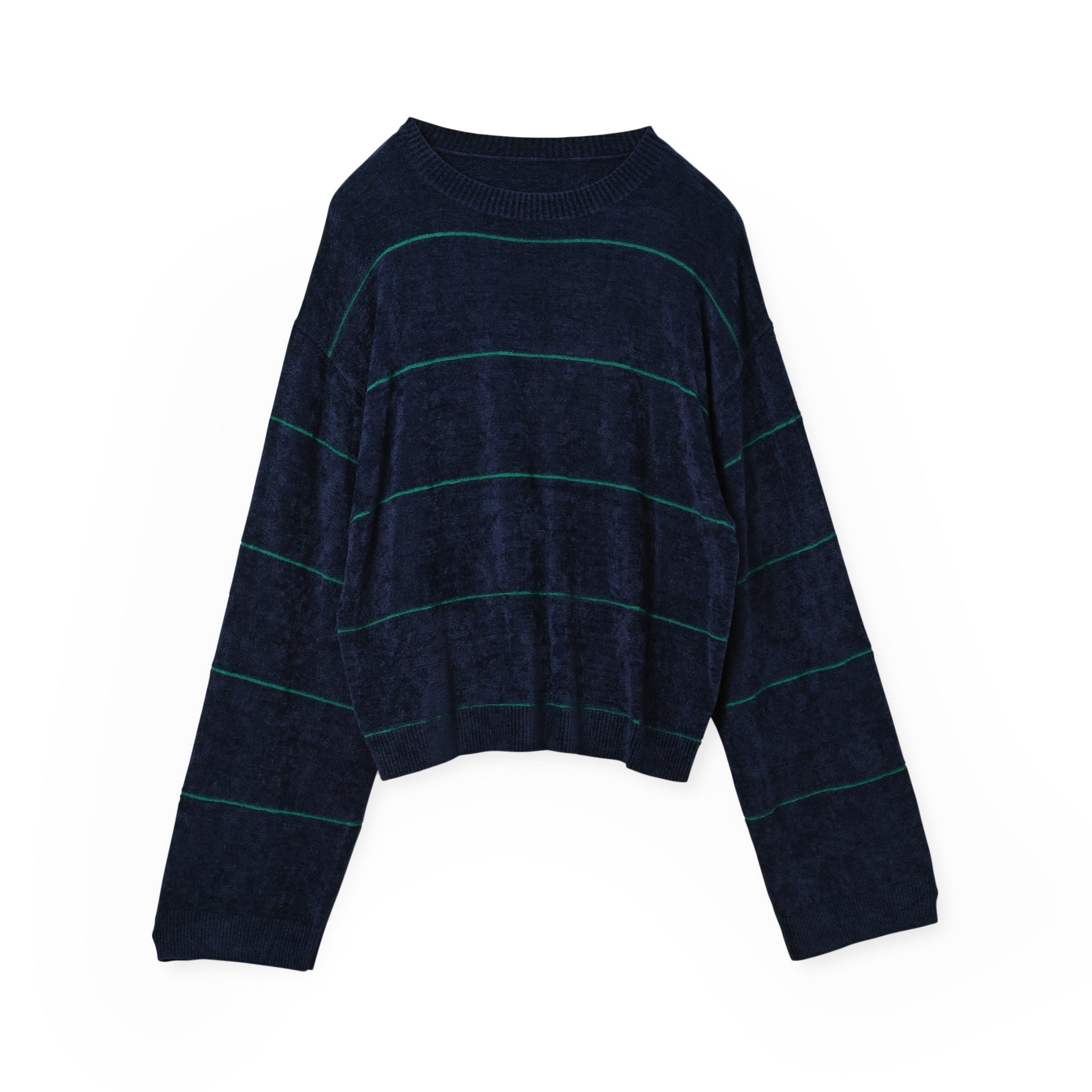 wide border knit | Color_Navy | No_wht25fkn4034_navy【WHYTO_ホワイト】【入荷予定アイテム・入荷連絡可能】