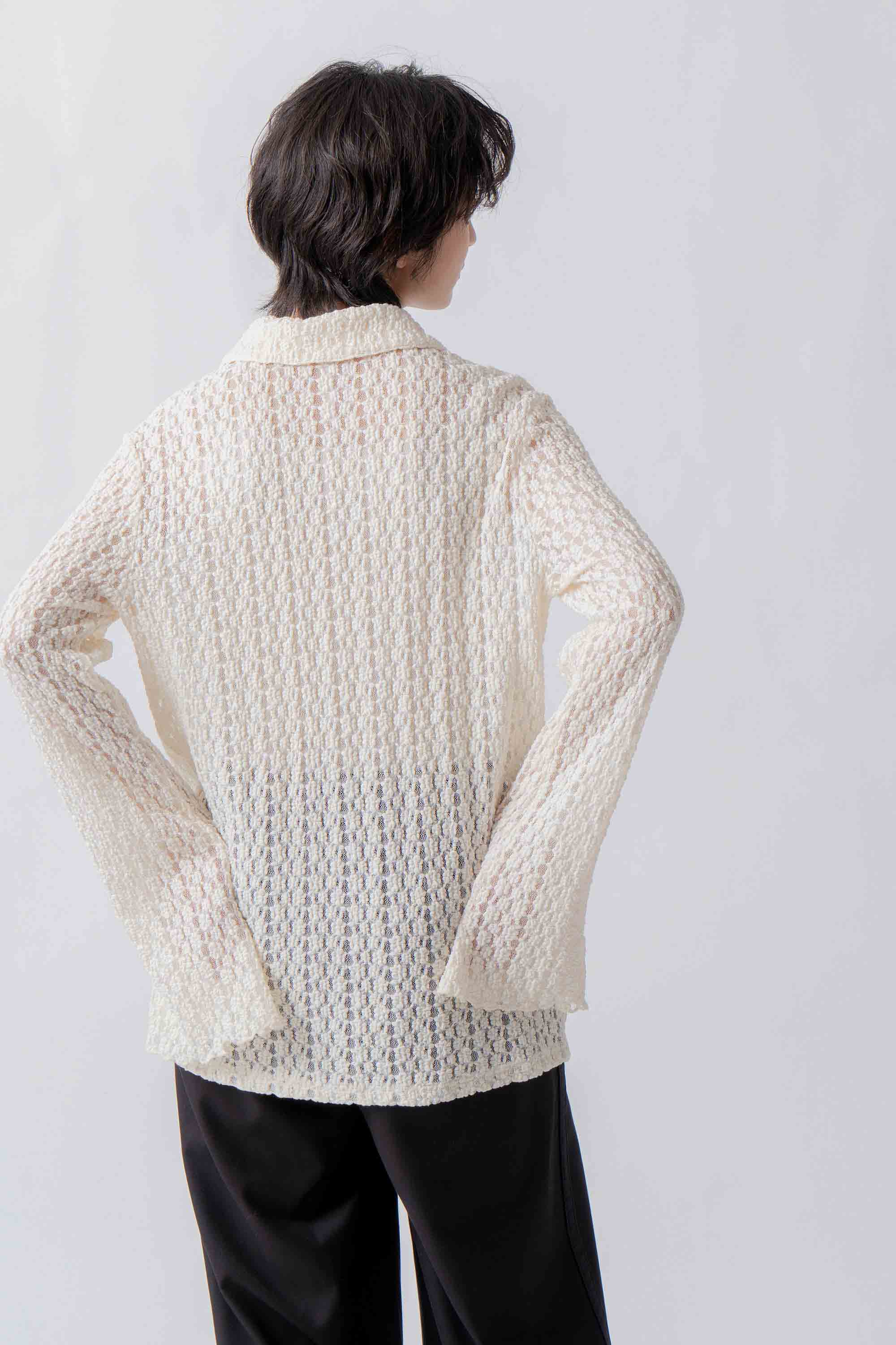 lace button shirt – Ecru | WHYTO | 入荷予定アイテム