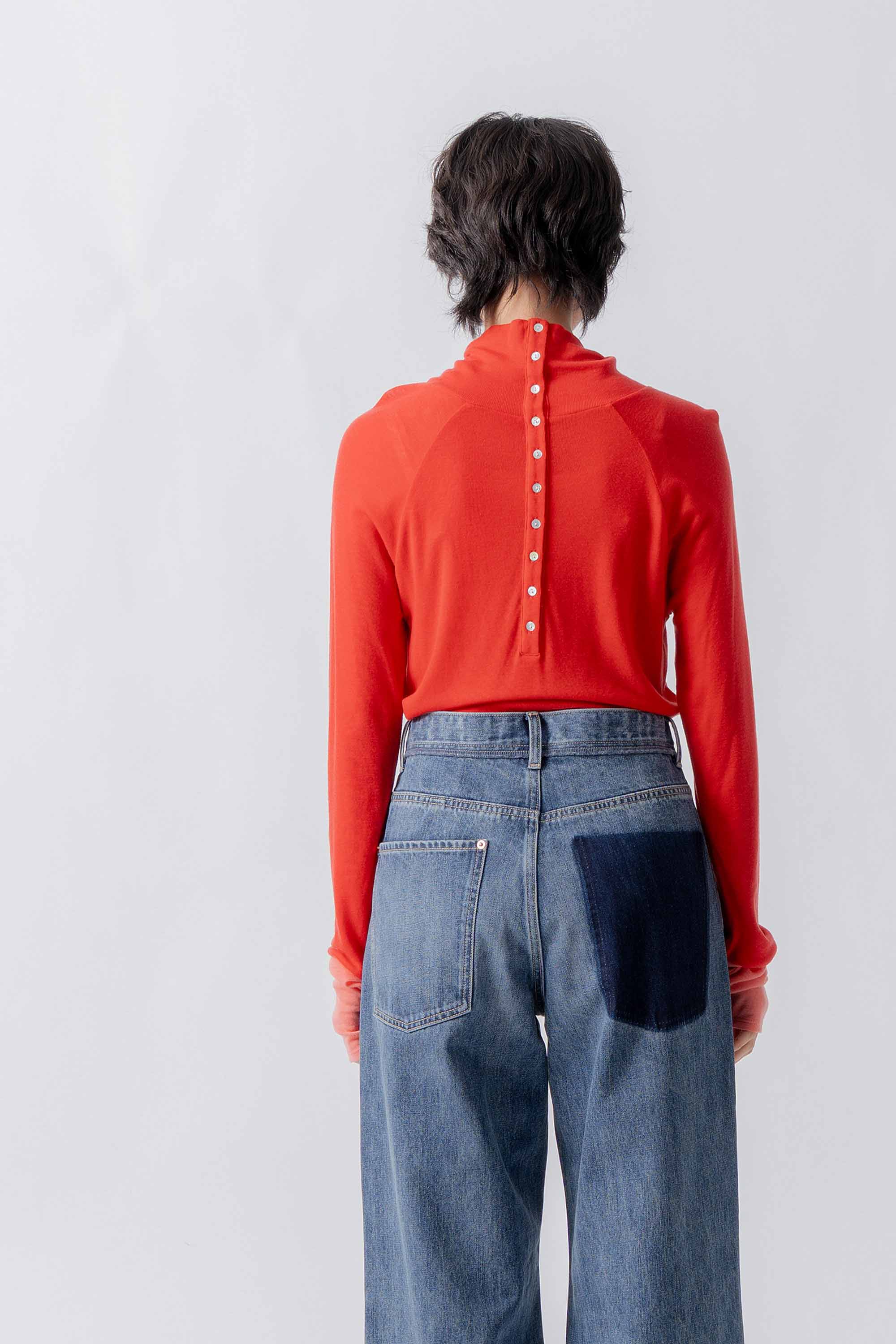 front button turtleneck – Red | WHYTO | 入荷予定アイテム