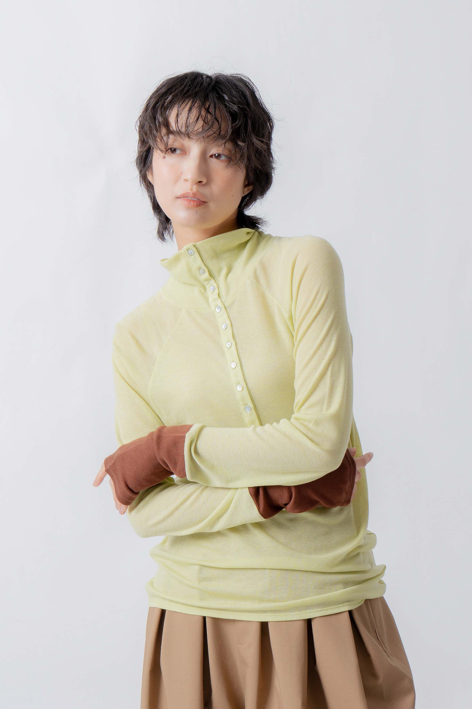 front button turtleneck – Lime | WHYTO | 入荷予定アイテム