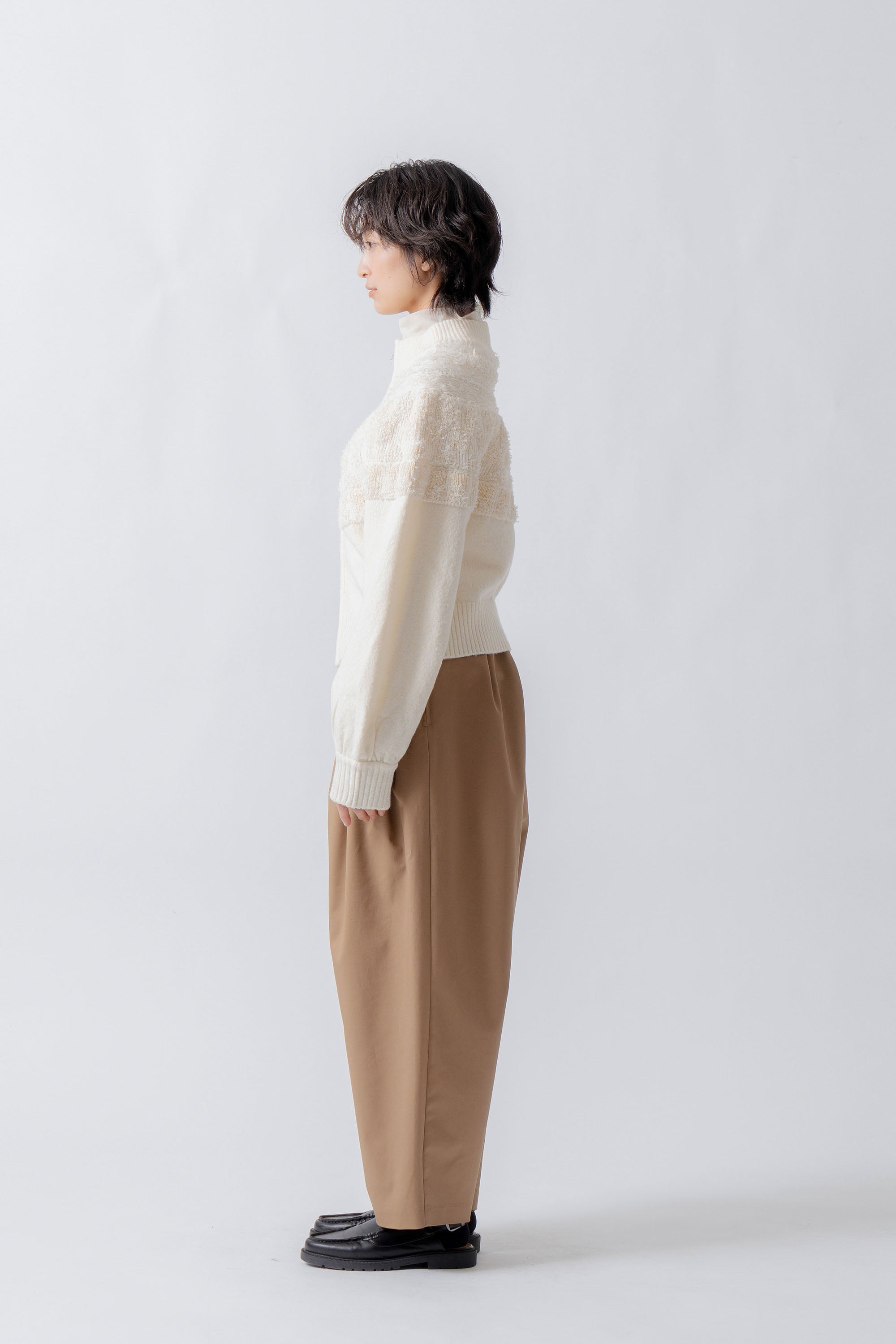 nordic pattern knit zip cardigan – Cream | WHYTO | 入荷予定アイテム