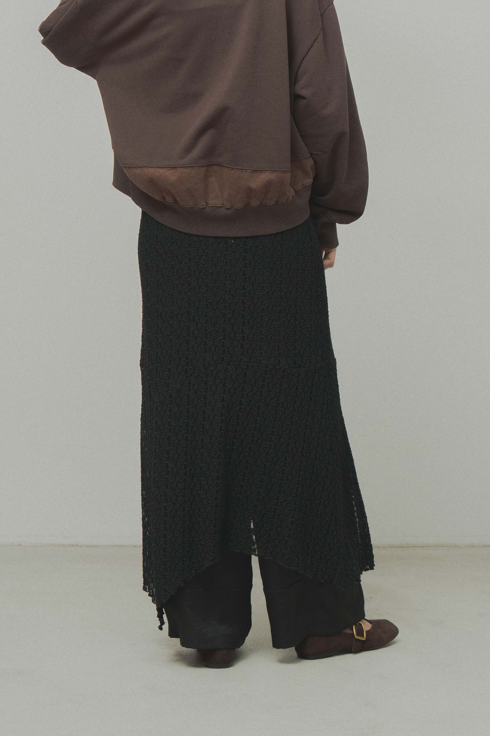 lace asymmetry skirt – Black | WHYTO | 入荷予定アイテム