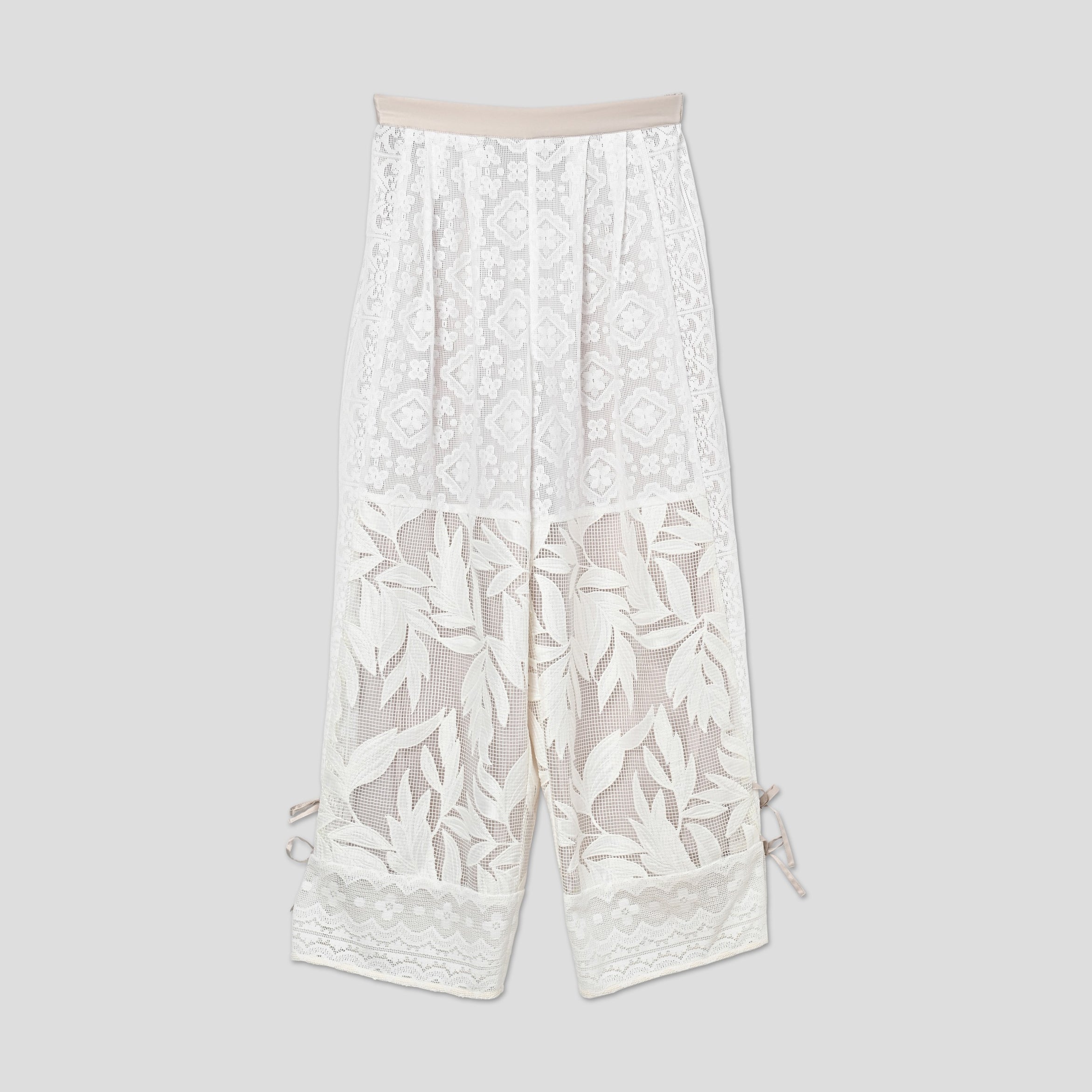 lace combination pants | Color_Off White | No_WHT26HPT4063_Off White【WHYTO_ホワイト】【入荷予定アイテム・入荷連絡可能】