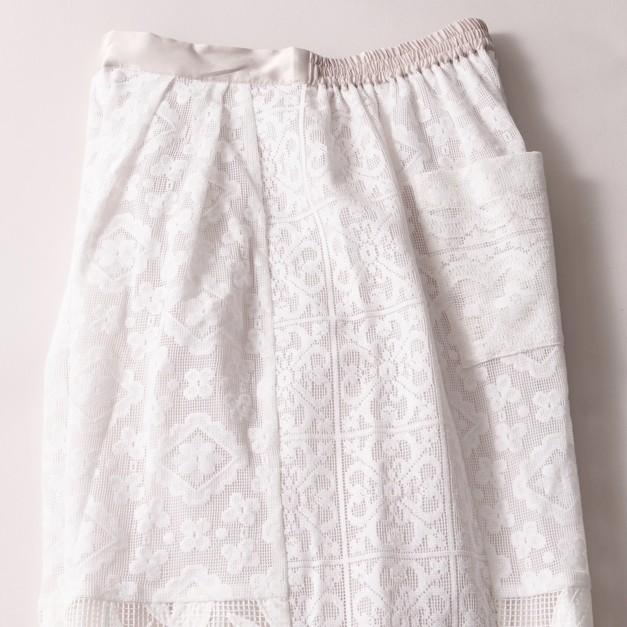 lace combination pants | Color_Off White | No_WHT26HPT4063_Off White【WHYTO_ホワイト】【入荷予定アイテム・入荷連絡可能】