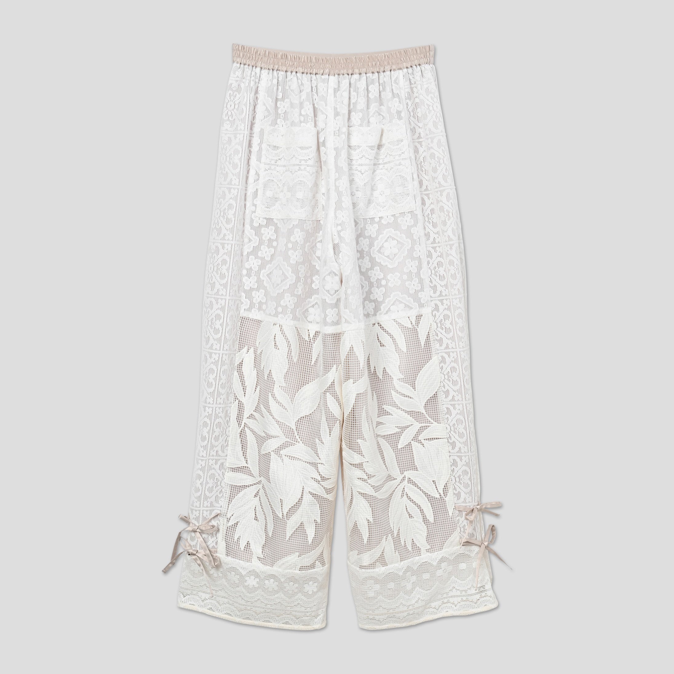 lace combination pants | Color_Off White | No_WHT26HPT4063_Off White【WHYTO_ホワイト】【入荷予定アイテム・入荷連絡可能】