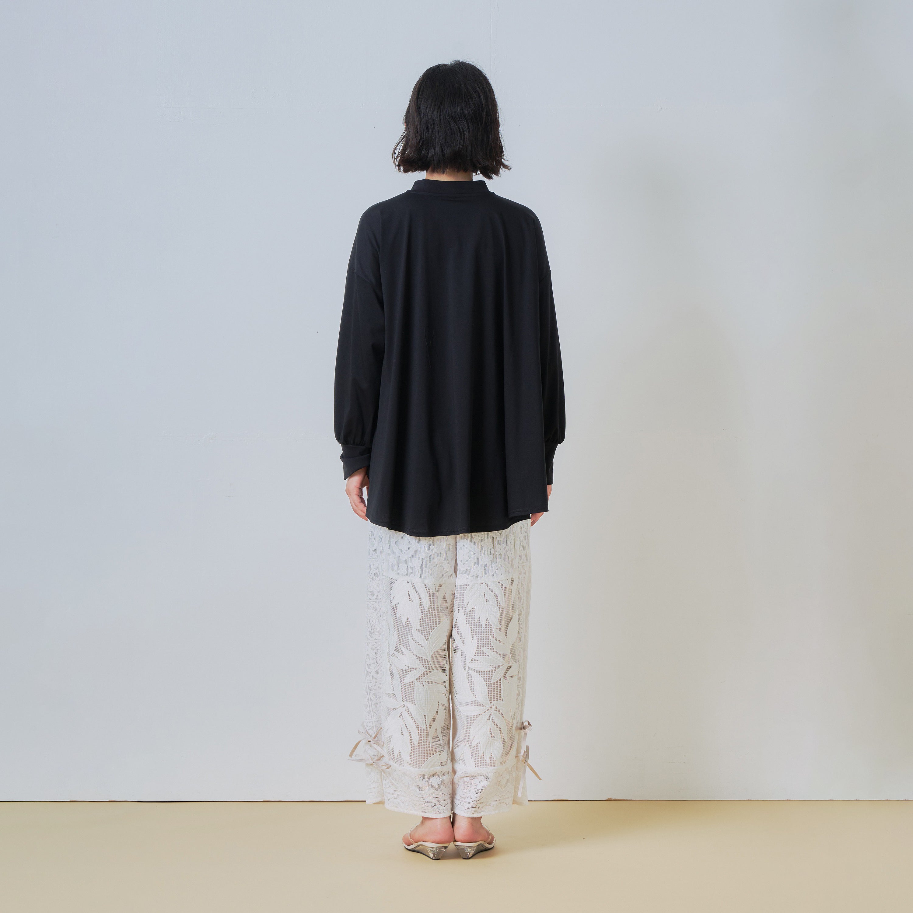 lace combination pants | Color_Off White | No_WHT26HPT4063_Off White【WHYTO_ホワイト】【入荷予定アイテム・入荷連絡可能】