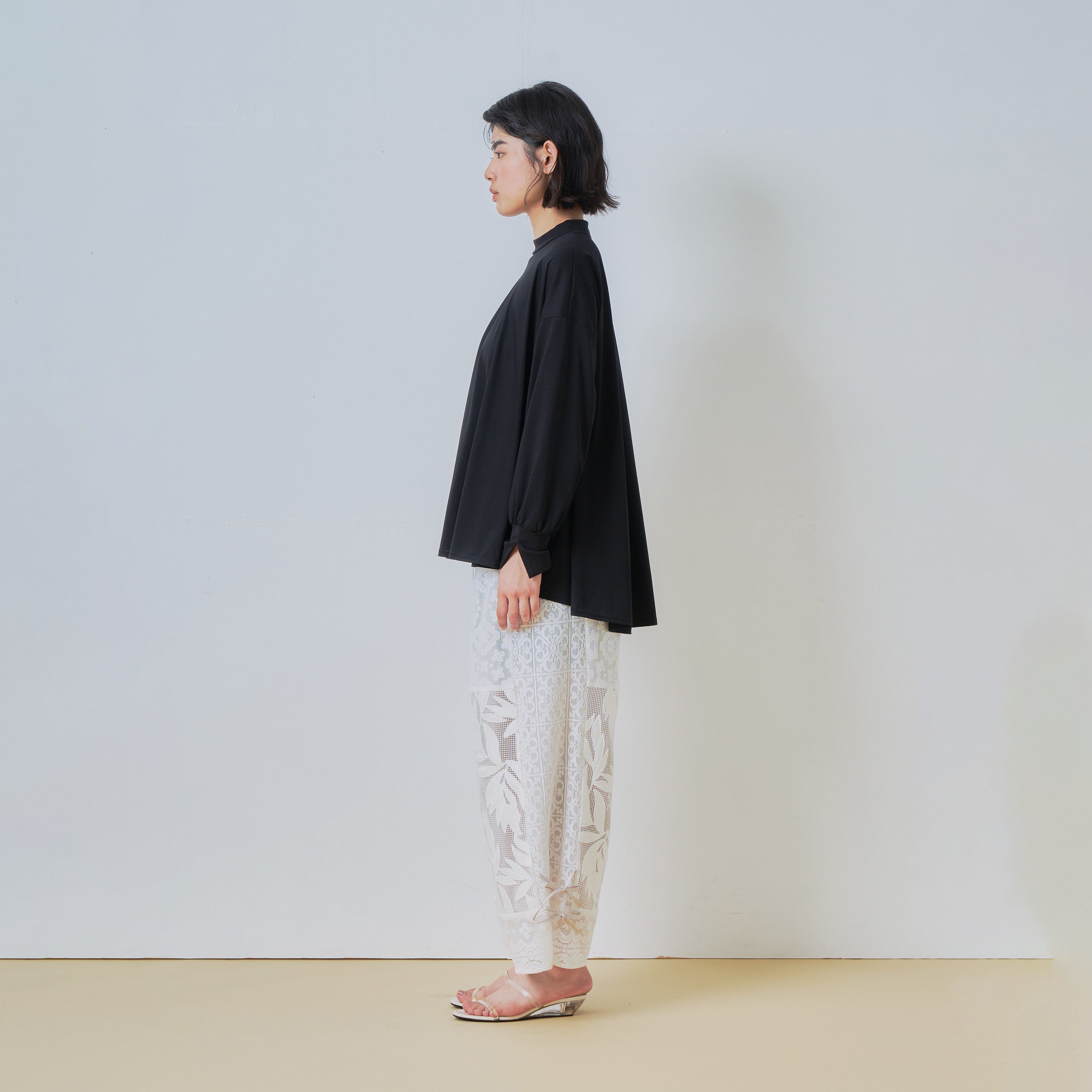 lace combination pants | Color_Off White | No_WHT26HPT4063_Off White【WHYTO_ホワイト】【入荷予定アイテム・入荷連絡可能】