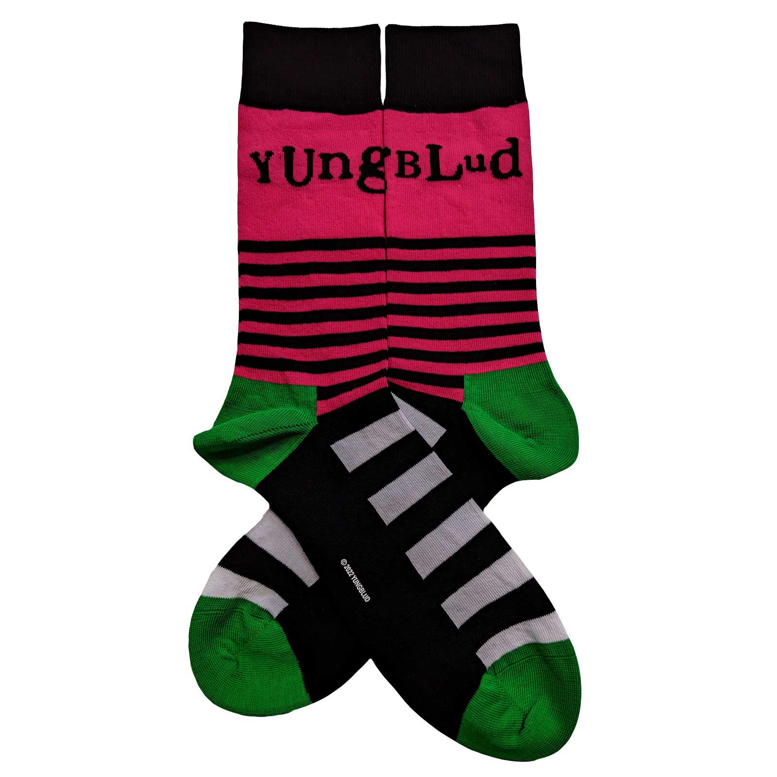 Name:Yungblud_Logo & Stripes_Unisex_Black_Socks【ROCK OFF】【ネコポス選択可能】