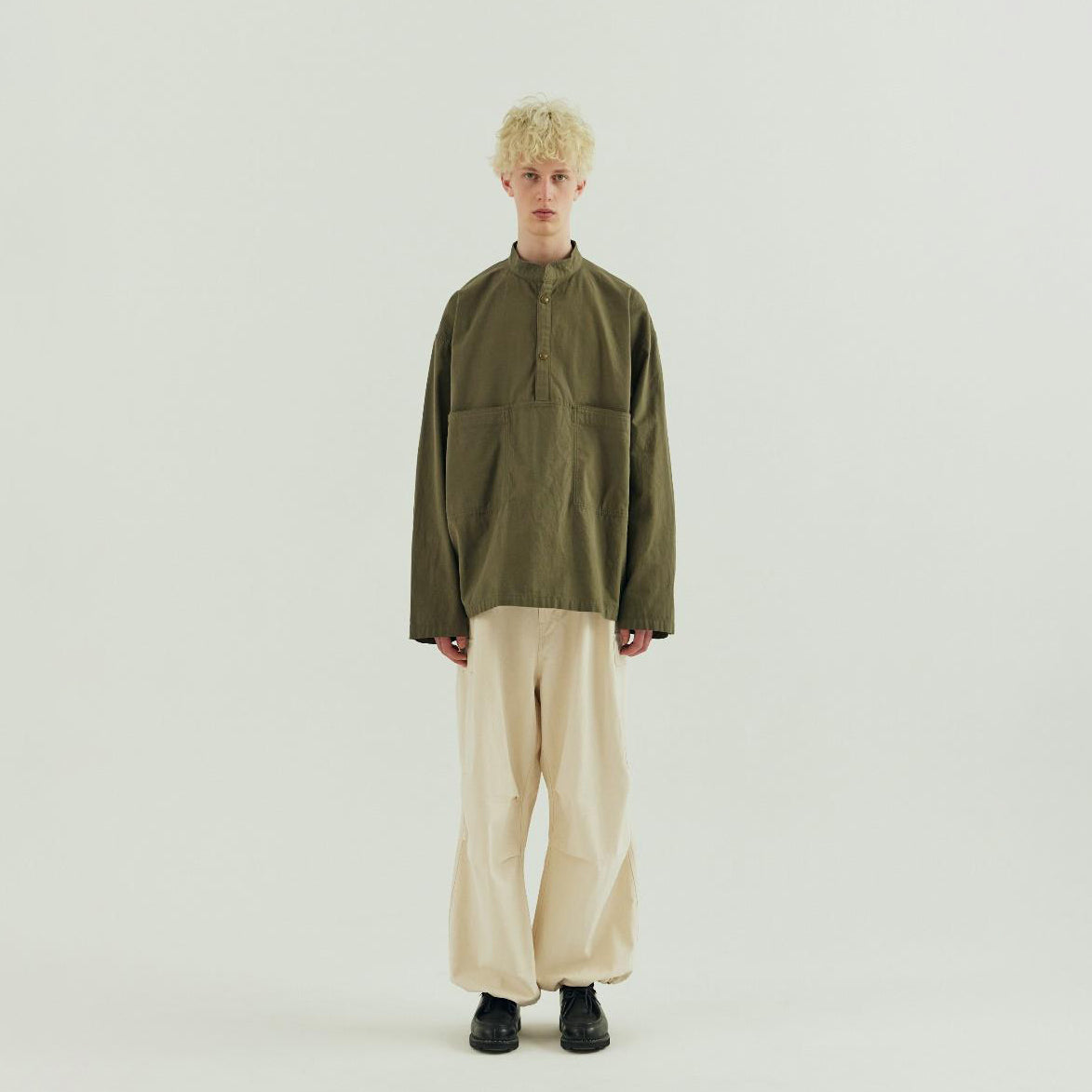 AM-2457004_Khaki | Back Satin Smock | Color:Khaki【ARMY TWILL_アーミーツイル】