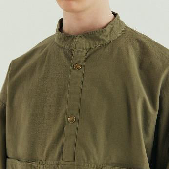 AM-2457004_Khaki | Back Satin Smock | Color:Khaki【ARMY TWILL_アーミーツイル】