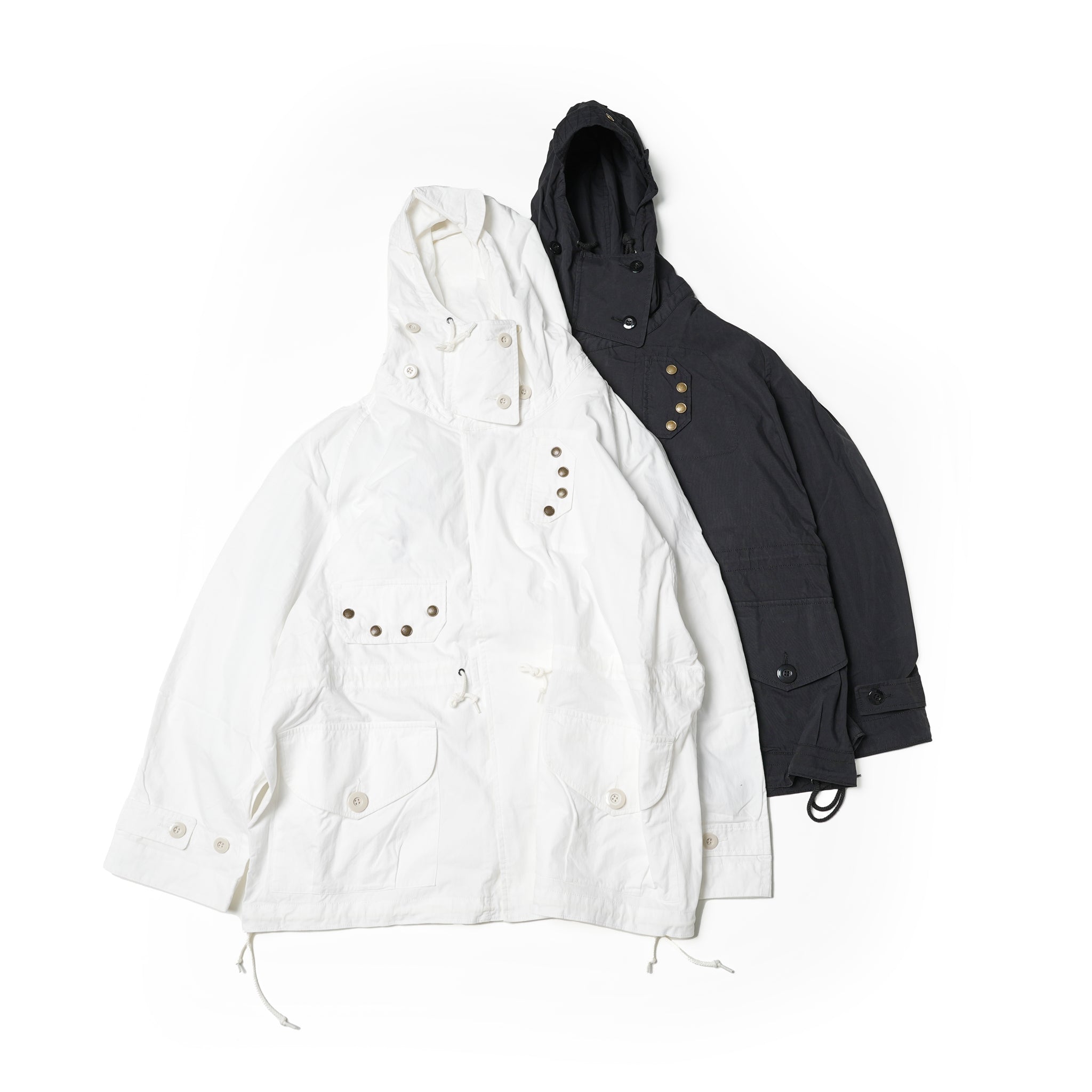 No:AM-2354002 | Name:Cotton Nylon Hooded Coat | Color:White/Black【ARMYTWILL_アーミーツイル】