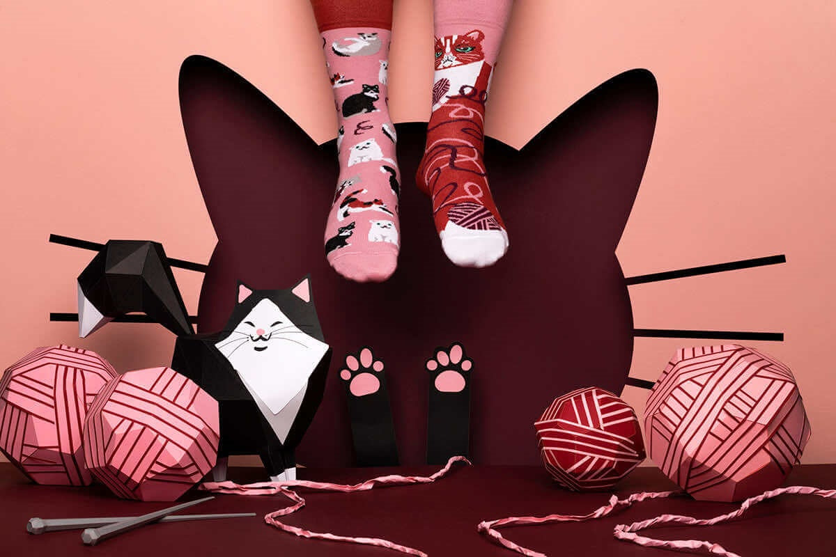 many mornings reguler socks / Playful Cat【many mornings メニ―モーニングス】【ネコポス選択可能】