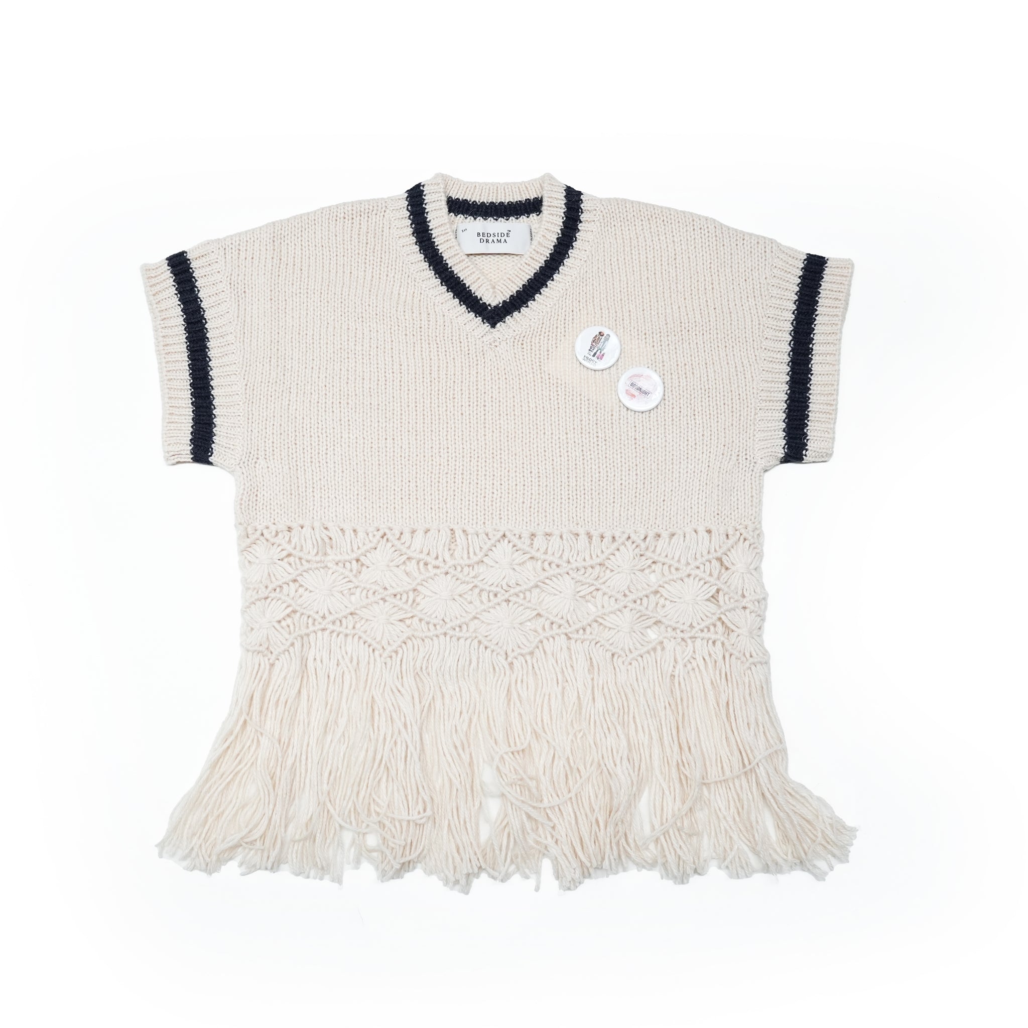 No:bsd23AW-19a | Name:Grandma's Knit Vest | Color:Off  White【BEDSIDEDRAMA_ベッドサイドドラマ】