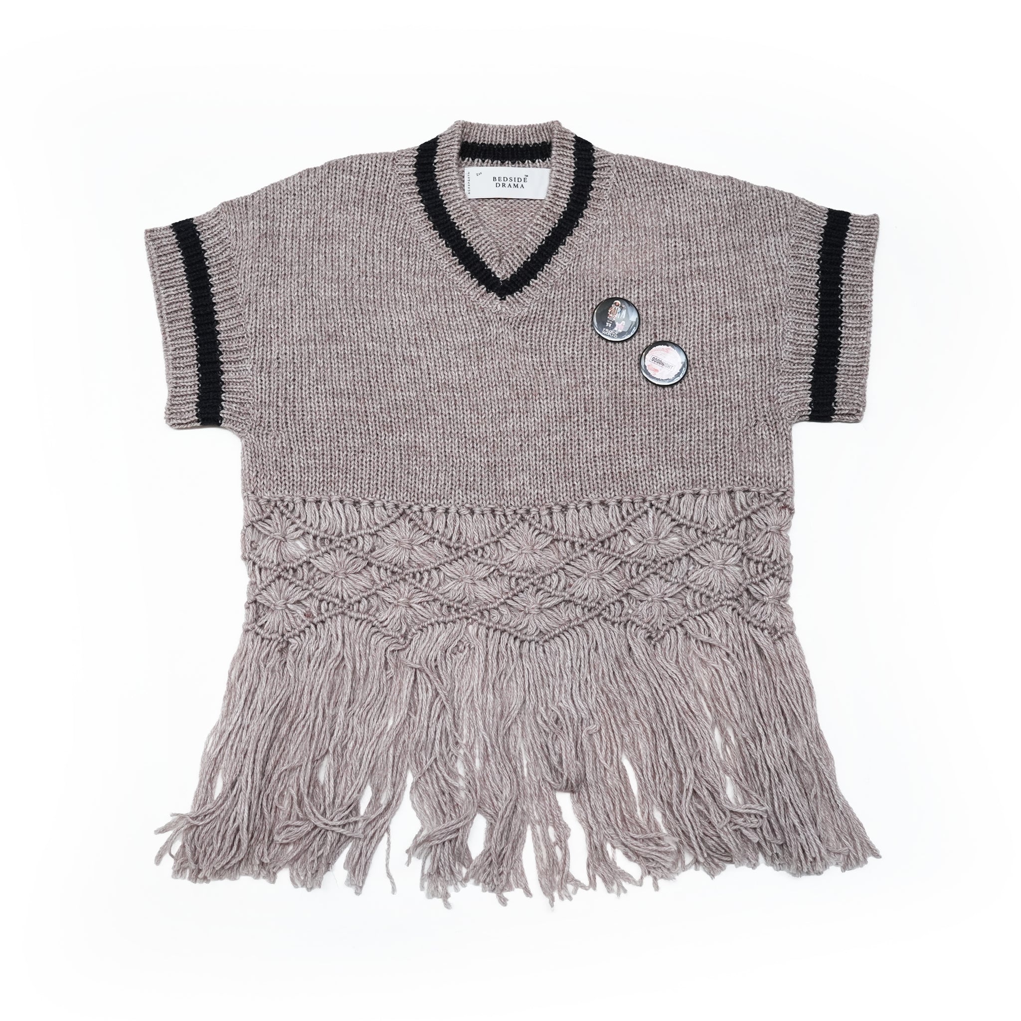 No:bsd23AW-19b | Name:Grandma's Knit Vest | Color:G Beige【BEDSIDEDRAMA_ベッドサイドドラマ】