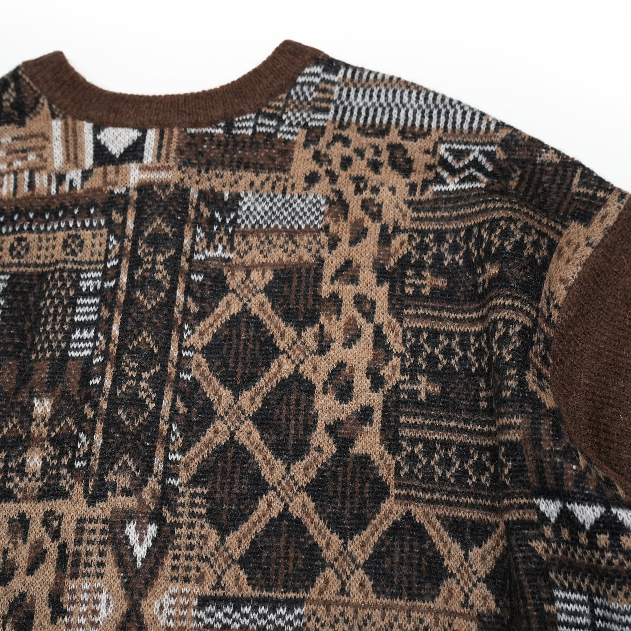 No:bsd23AW-31 | Name:2way Mix Textile Knit Gawn | Color:Brown【BEDSIDEDRAMA_ベッドサイドドラマ】【archive】