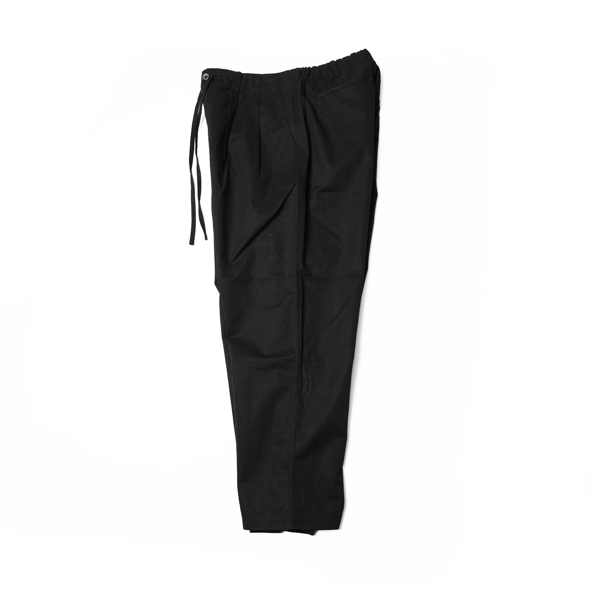 No:BE-03 | Name:BAGS EASY PANTS-COTTON LINEN TWILL | Color:Black【CATTA_カッタ】