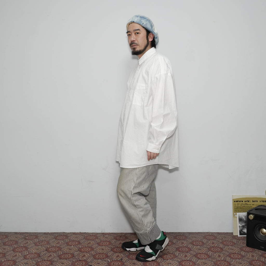 No:2023aw-RGW-01a | Name:REGULAR WIDE SHIRT-TYPEWRITER | Color:White/Black【CATTA_カッタ】