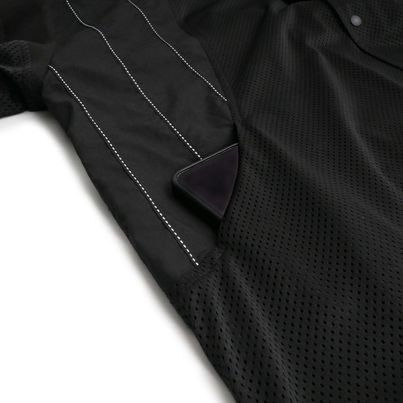 No:ACRS23-S01 Name:Striped Baseball Shirt in Mesh / Black | Color : Black | Size:FREE【(A)crypsis_エイクライプシス】【SEIVSON_セイヴソン】