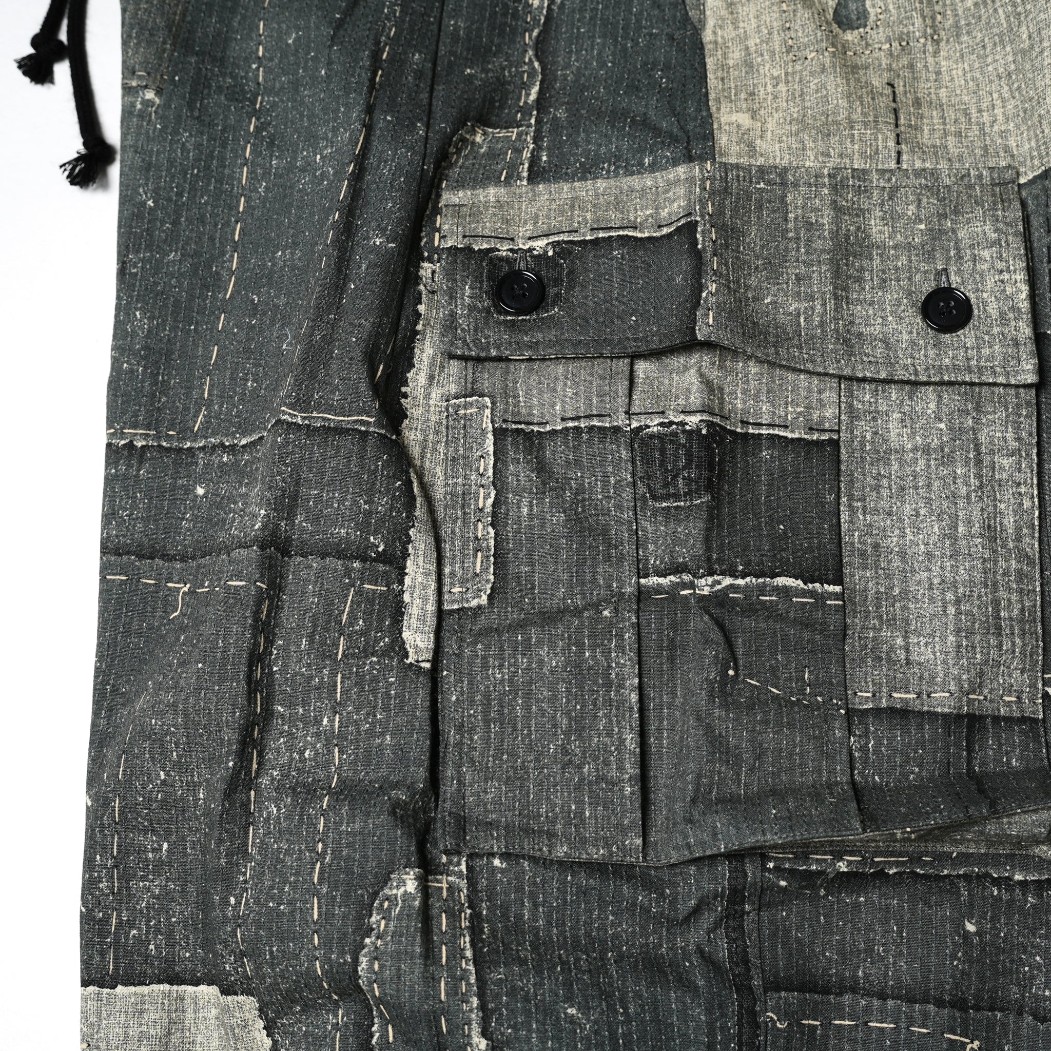 Balloon Wide Cargo Pants (DENIM PATCHWORK) – DENIM PATCHWORK | Size:Free | EFFECTEN