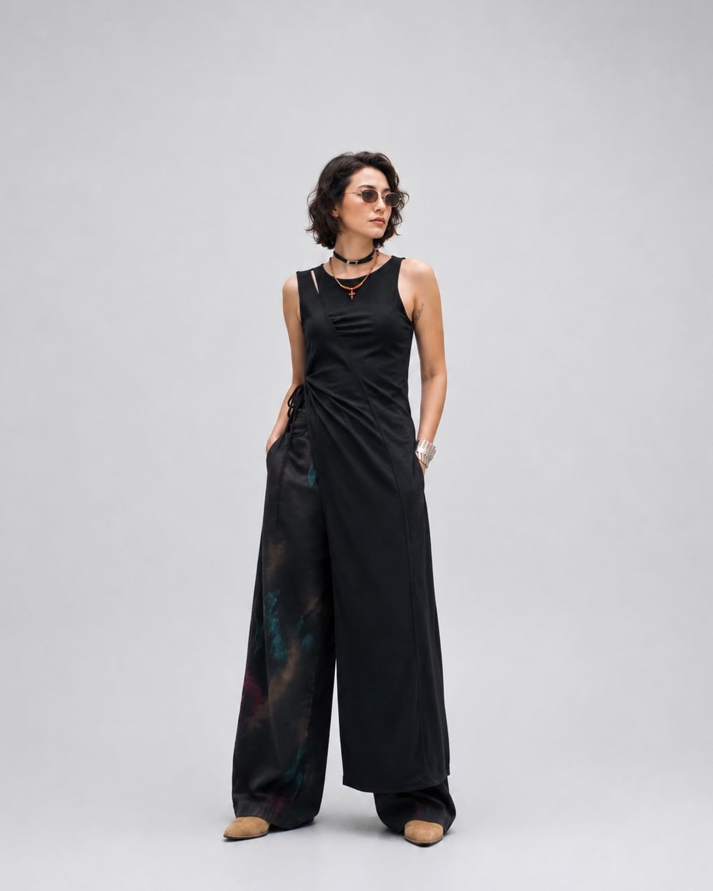 アシンメトリーRIBカットドレス – Black | 26SS-SPW-09_Black | AMBERGLEAM