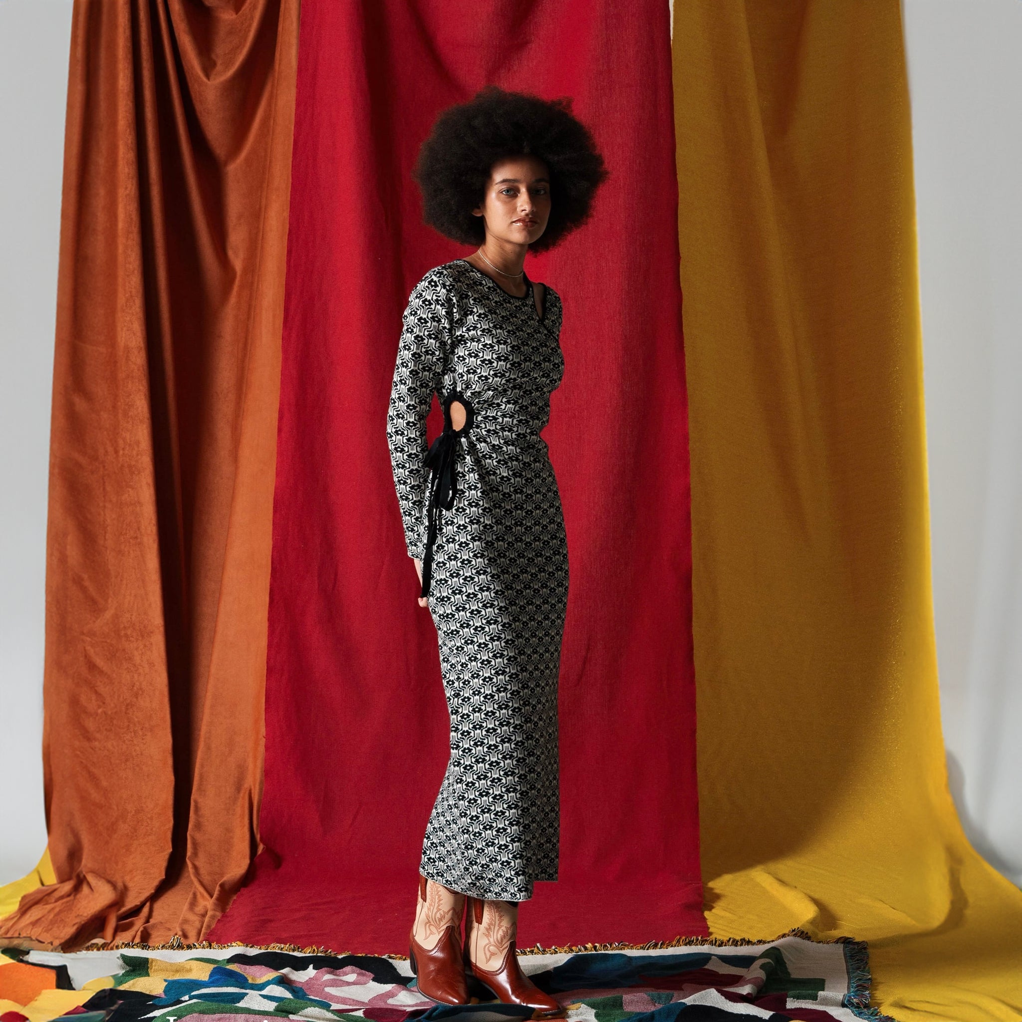 Name:Art Knit Dress | Color:Geometry【AMBERGLEAM_アンバーグリーム】| No:1149131218g