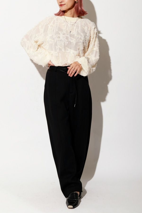25223-9549Q_black | バナナカーブパンツ | Color:Black【ANGELINA_アンジェリーナ】