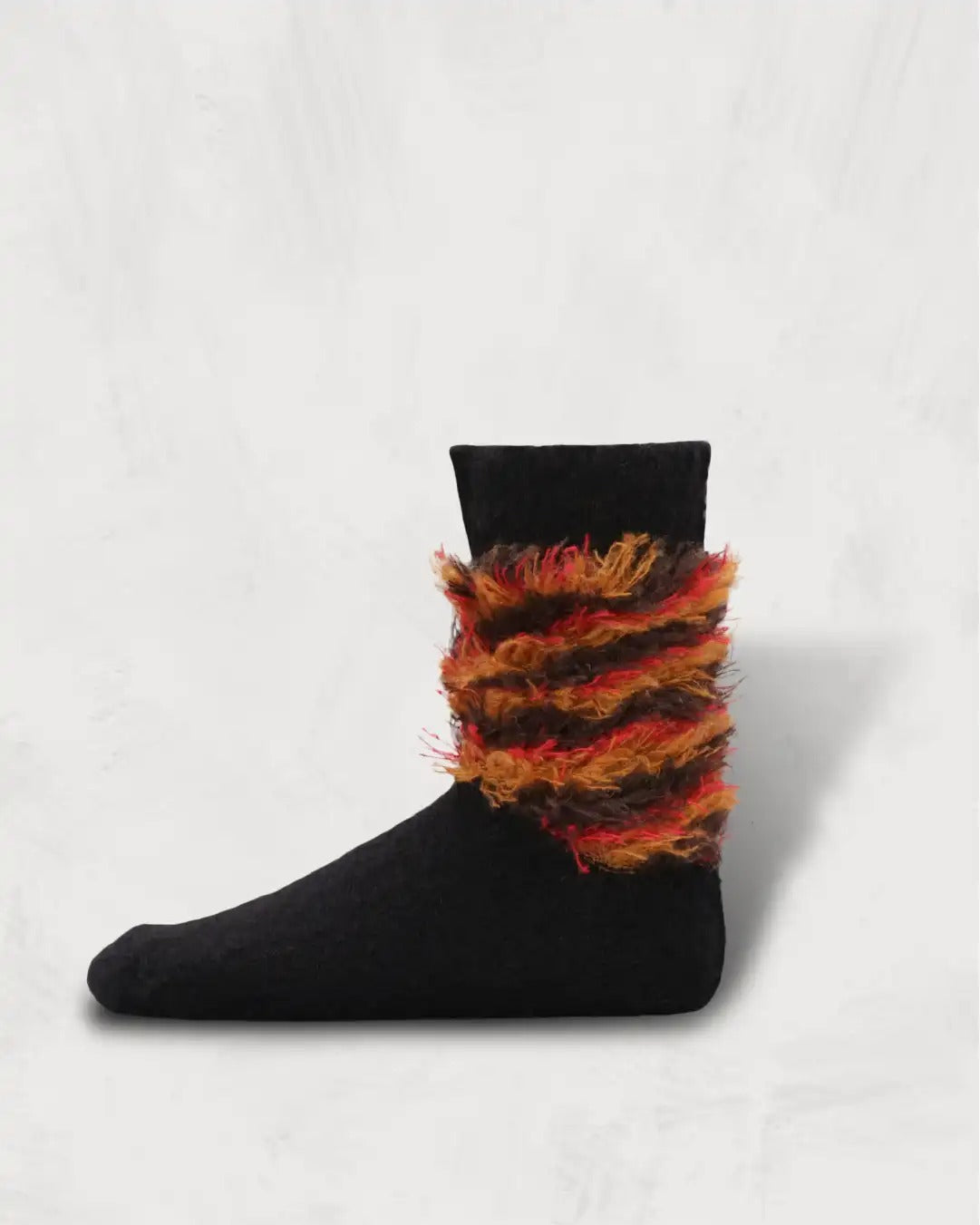 Multi-Color Shaggy Socks | Color:Ecru/Black  SW-27【DECKA QUALITY SOCKS_デカクオリティソックス】【SHOWATABÉ】【ネコポス選択可能】