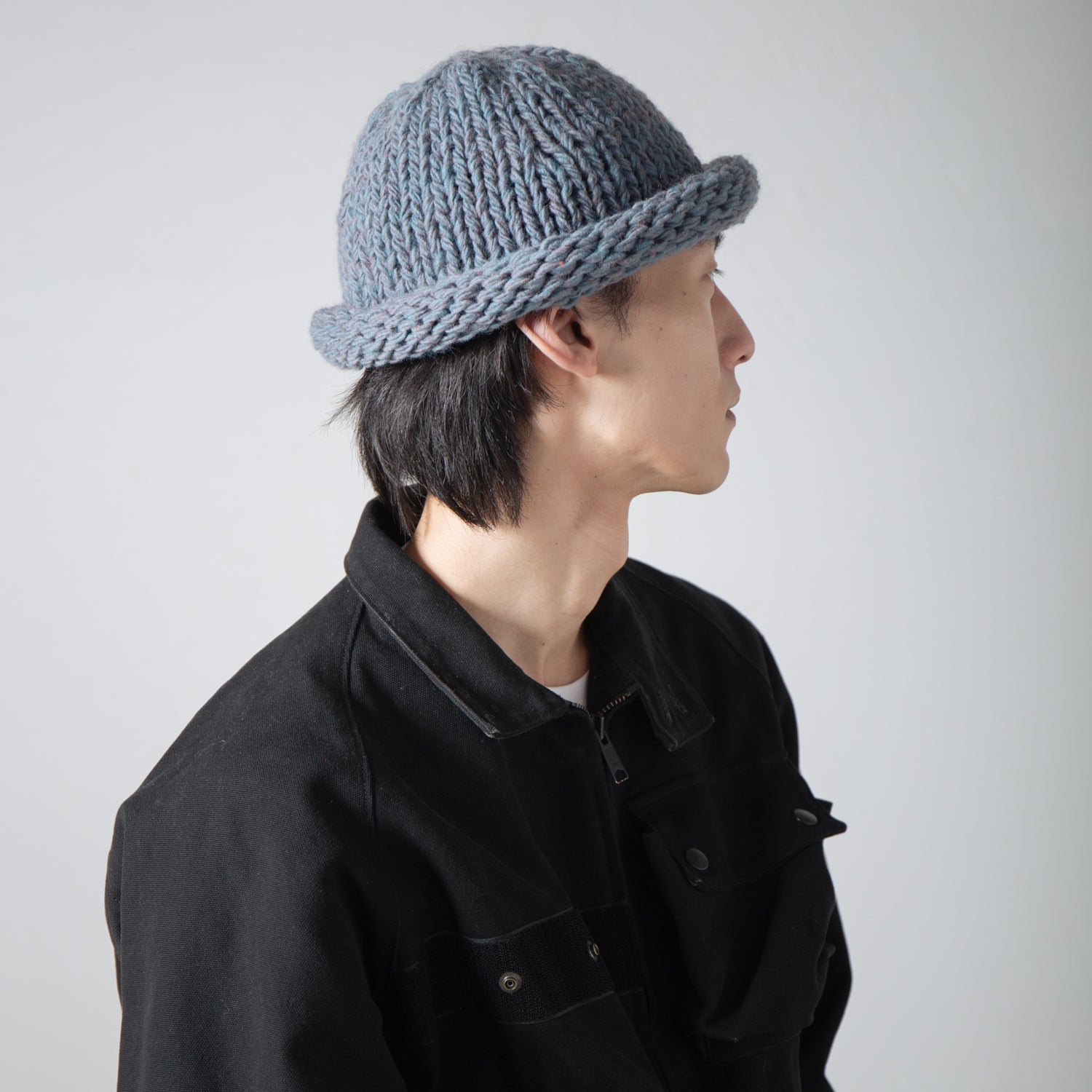 IA-24-106_LIGHT BLUE | Roll Knit Cap | Color:Light Blue【INDIETRO ASSOCIATION】