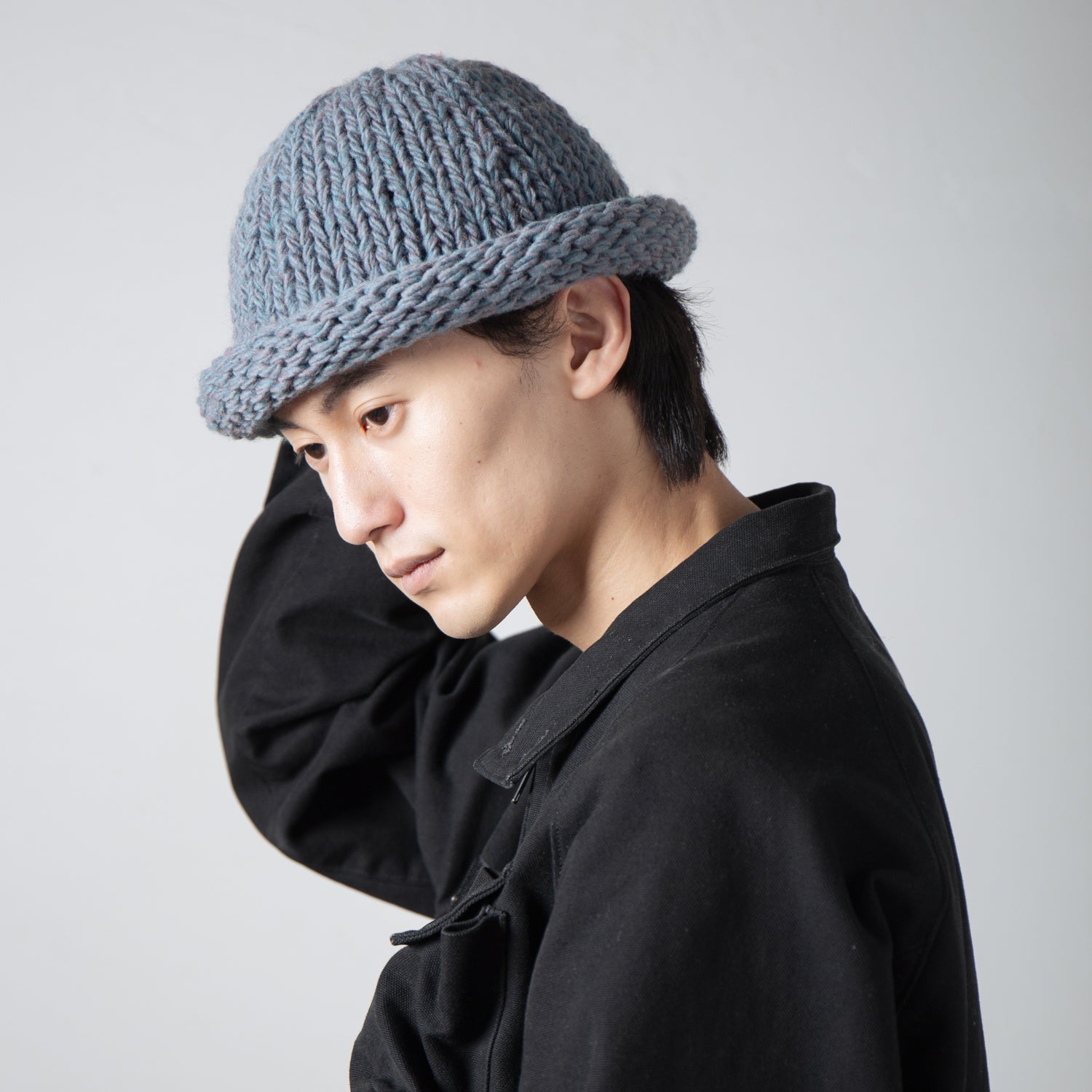 IA-24-106_LIGHT BLUE | Roll Knit Cap | Color:Light Blue【INDIETRO ASSOCIATION】