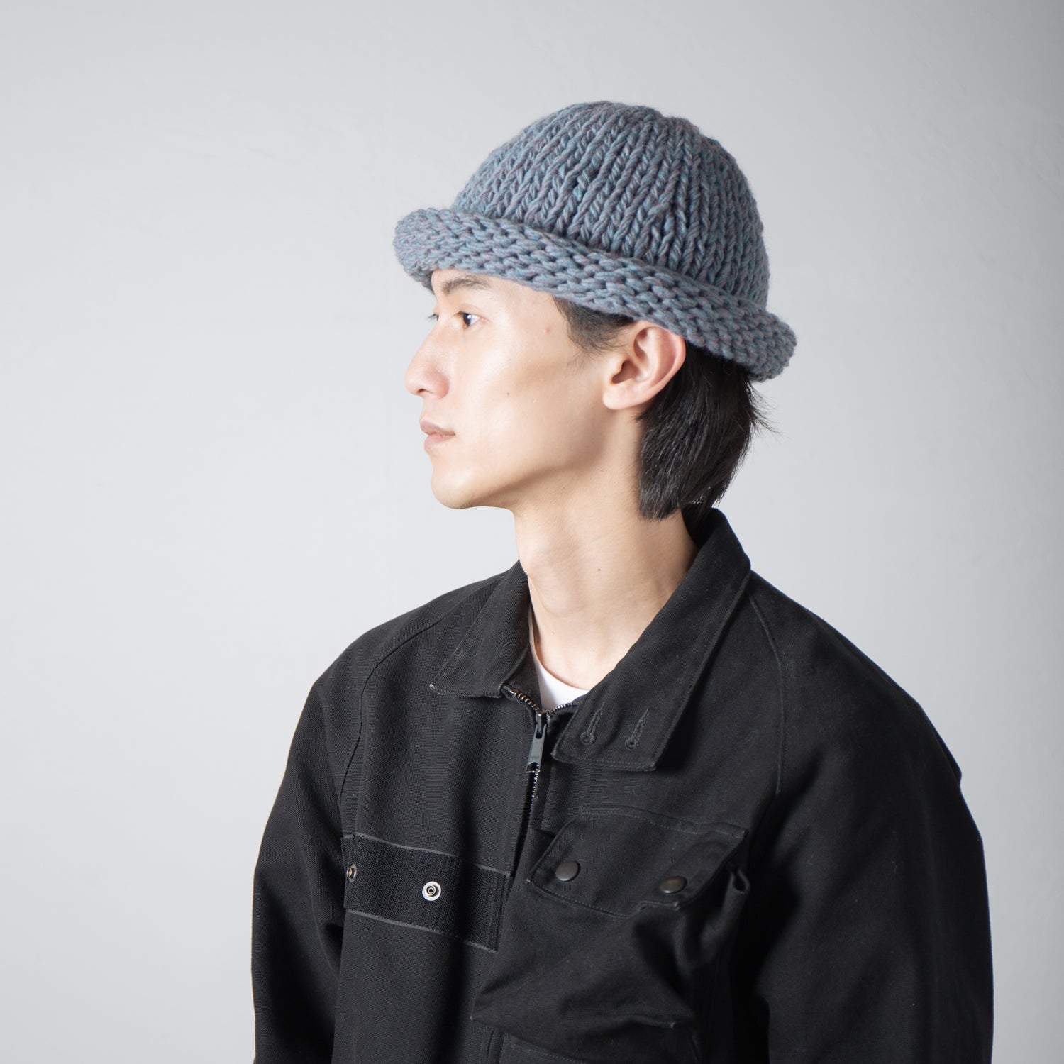 IA-24-106_LIGHT BLUE | Roll Knit Cap | Color:Light Blue【INDIETRO ASSOCIATION】