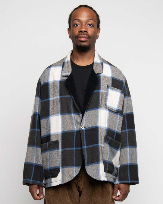 Italian Drop Lapel Jacket | Color_Check 72909-A | No_m32870-2_check 72909-a【MONITALY_モニタリー】【入荷予定アイテム・入荷連絡可能】