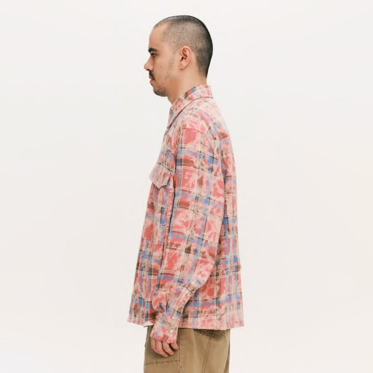 Hand patch check shirt – Red Check | PLATEAU STUDIO