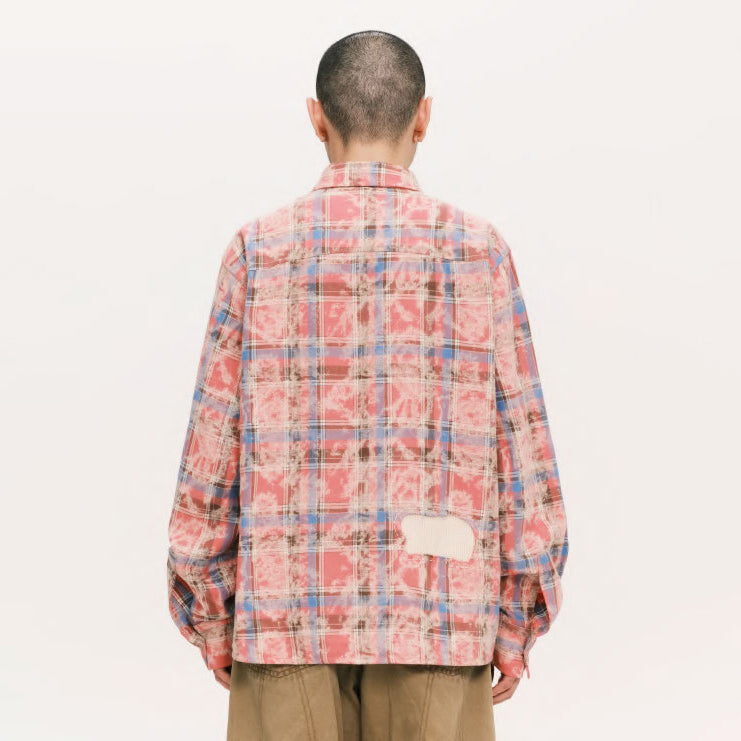 Hand patch check shirt – Red Check | PLATEAU STUDIO