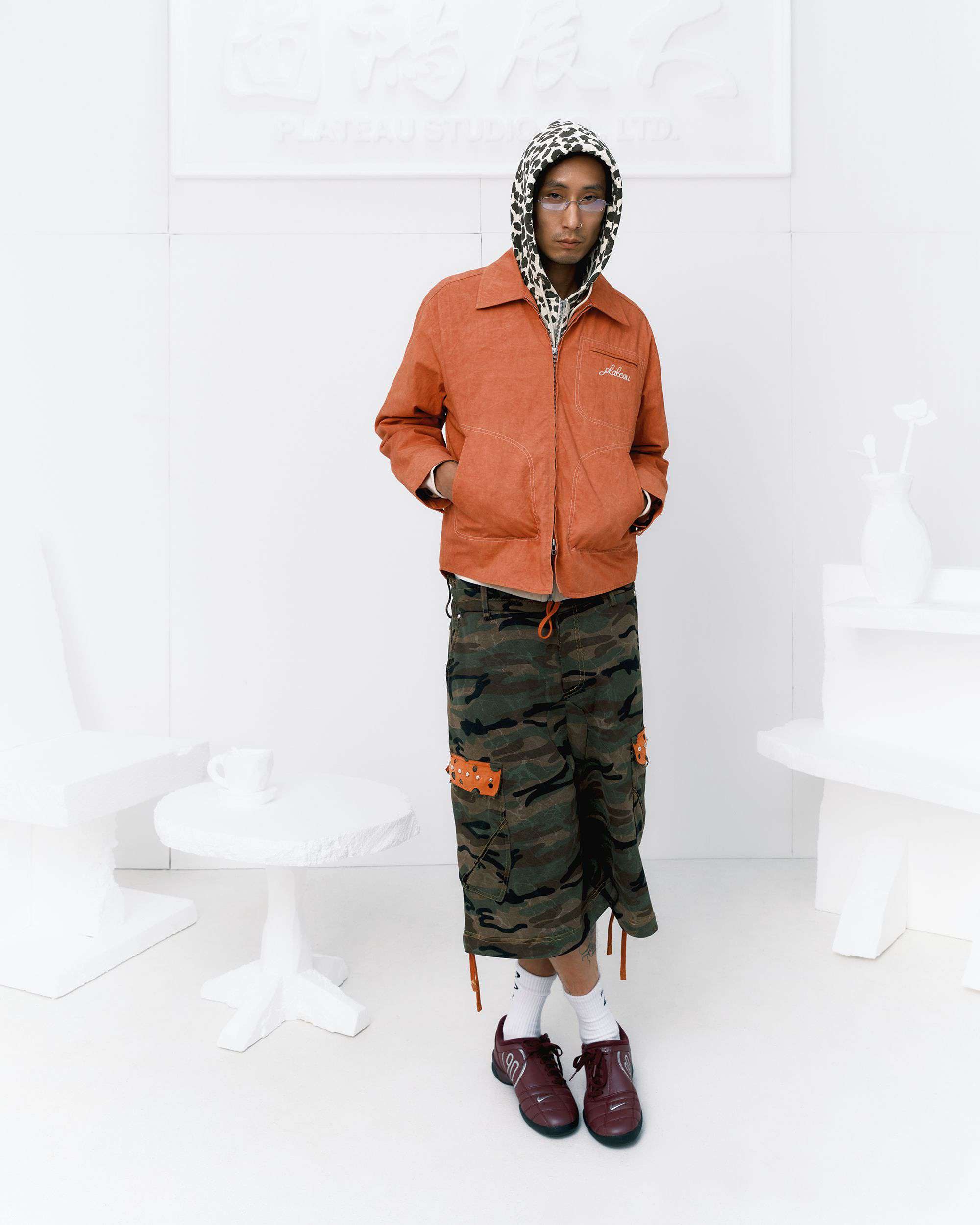 Camo sweat shorts – Washed Camo | PLATEAU STUDIO