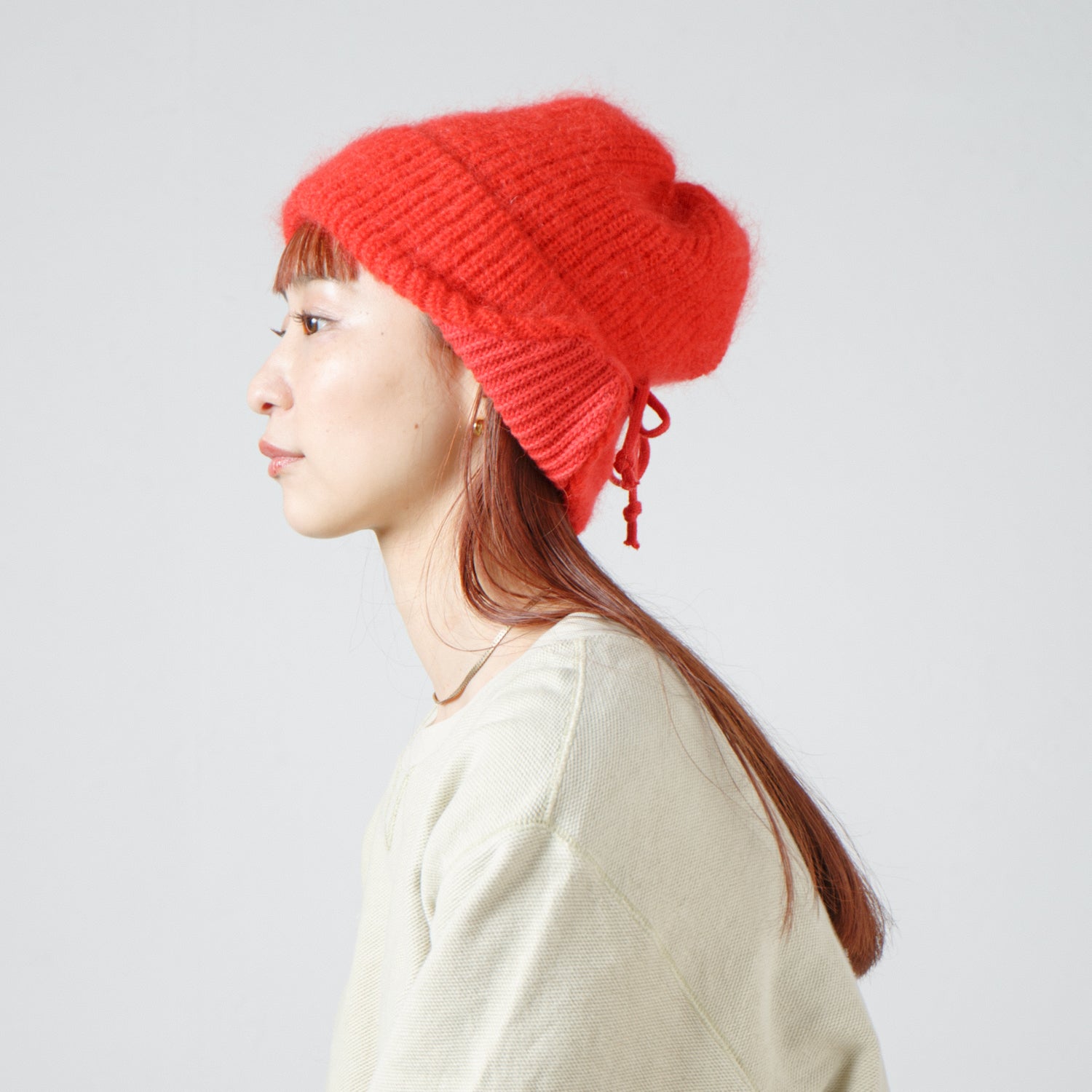 No:RL-24-009W_RED | Name:Mohair Ear Cap | Color:Red【RACAL_ラカル】【入荷予定アイテム・入荷連絡可能】